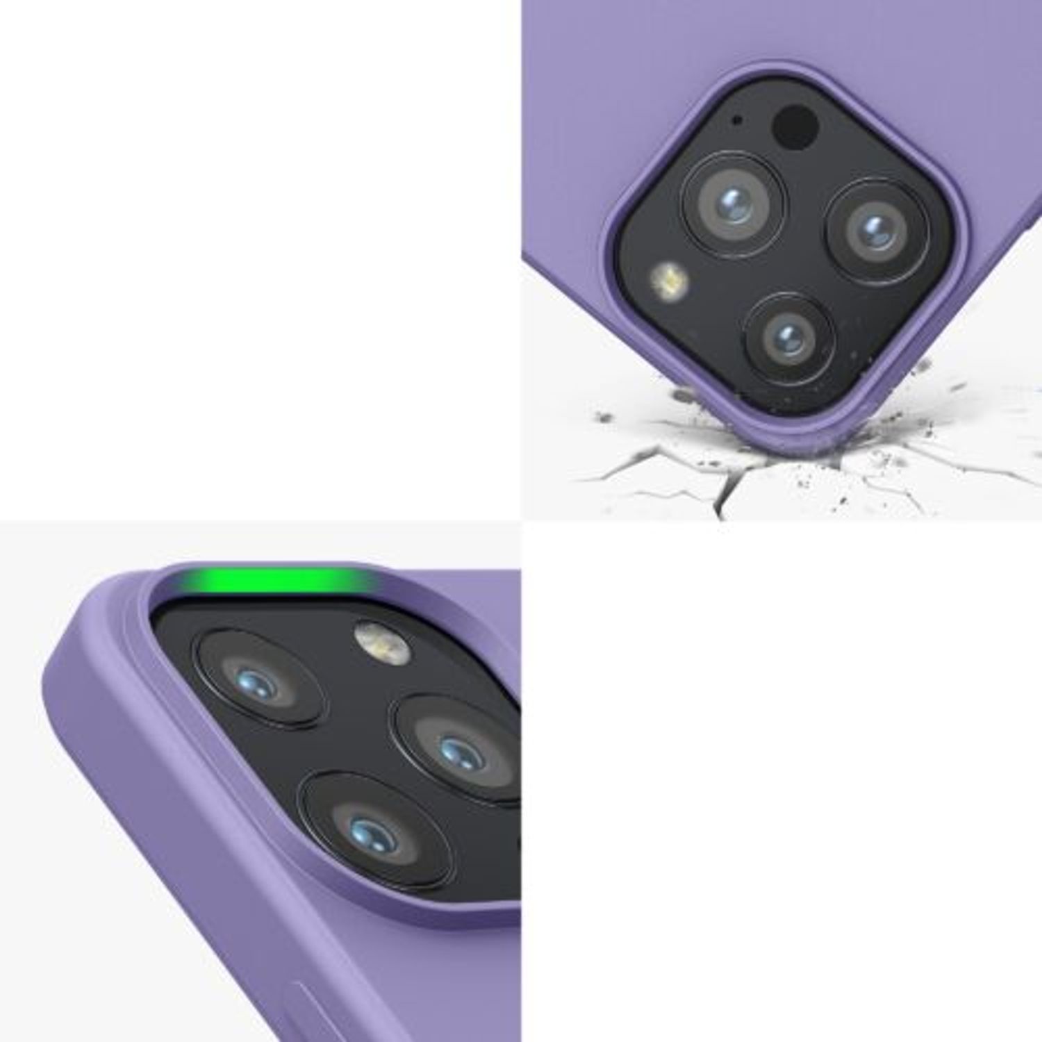 Husa pentru Apple iPhone 13 Pro, Silicon, Mov, 55962.222, Kwmobile fotografia produsului View 9 L