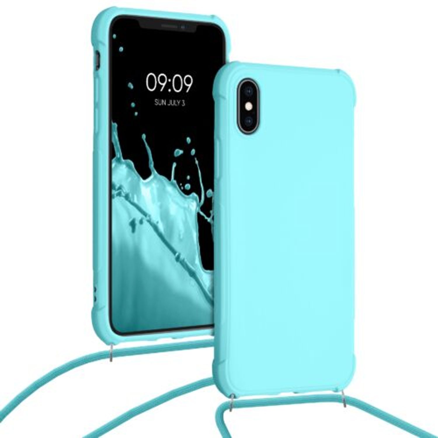 Husa pentru Apple iPhone X/iPhone XS, Silicon, Verde, 49915.23, Kwmobile fotografia produsului View 5 L