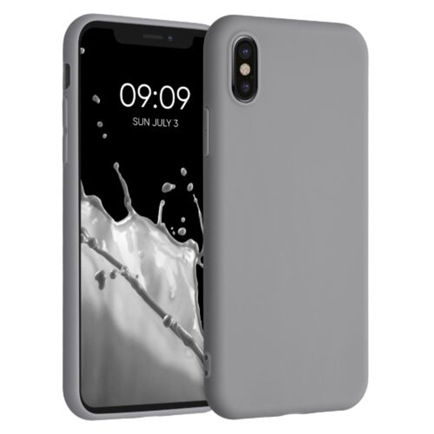 Husa pentru Apple iPhone X/iPhone XS, Silicon, Gri, 42492.155, Kwmobile fotografia produsului