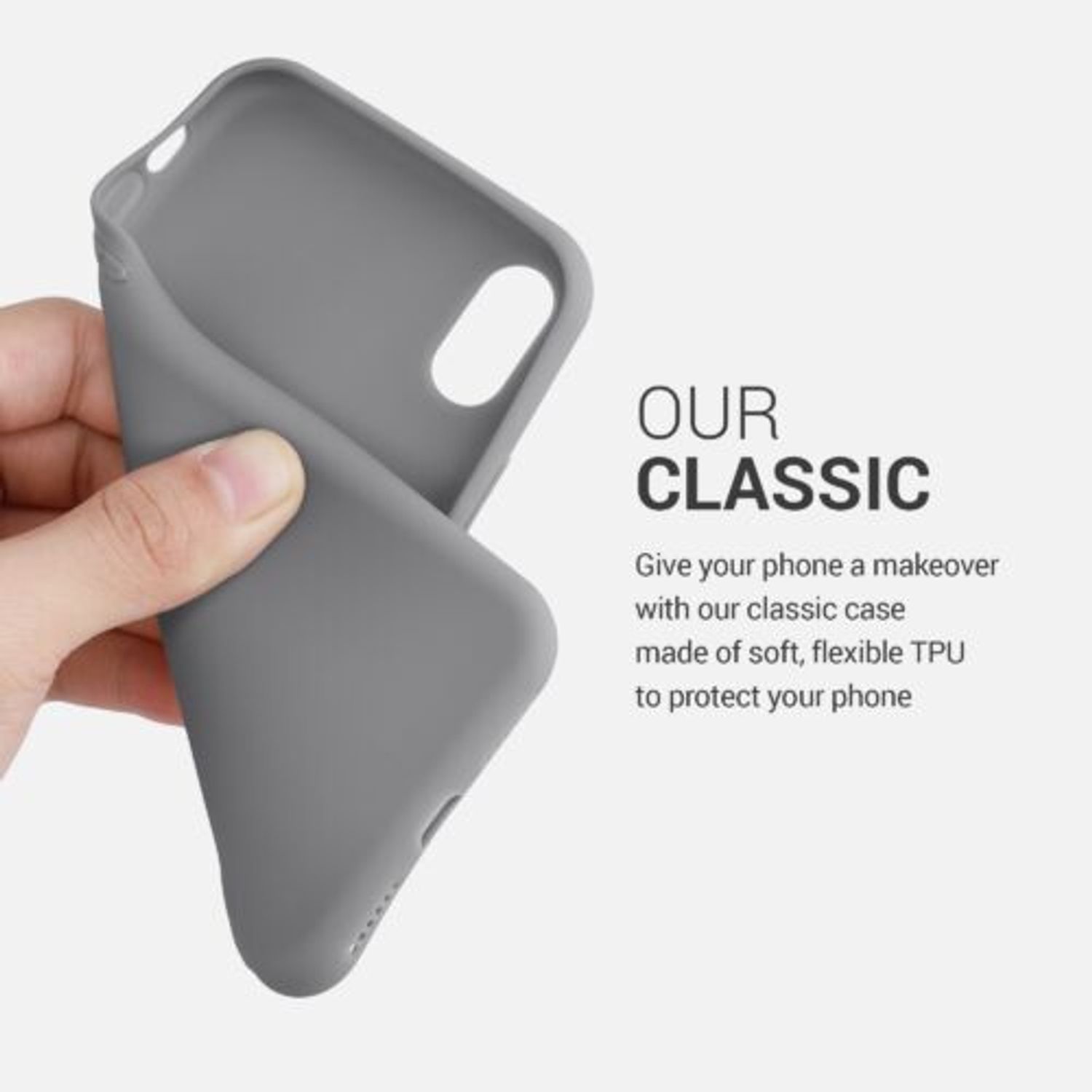 Husa pentru Apple iPhone X/iPhone XS, Silicon, Gri, 42492.155, Kwmobile fotografia produsului View 3 L