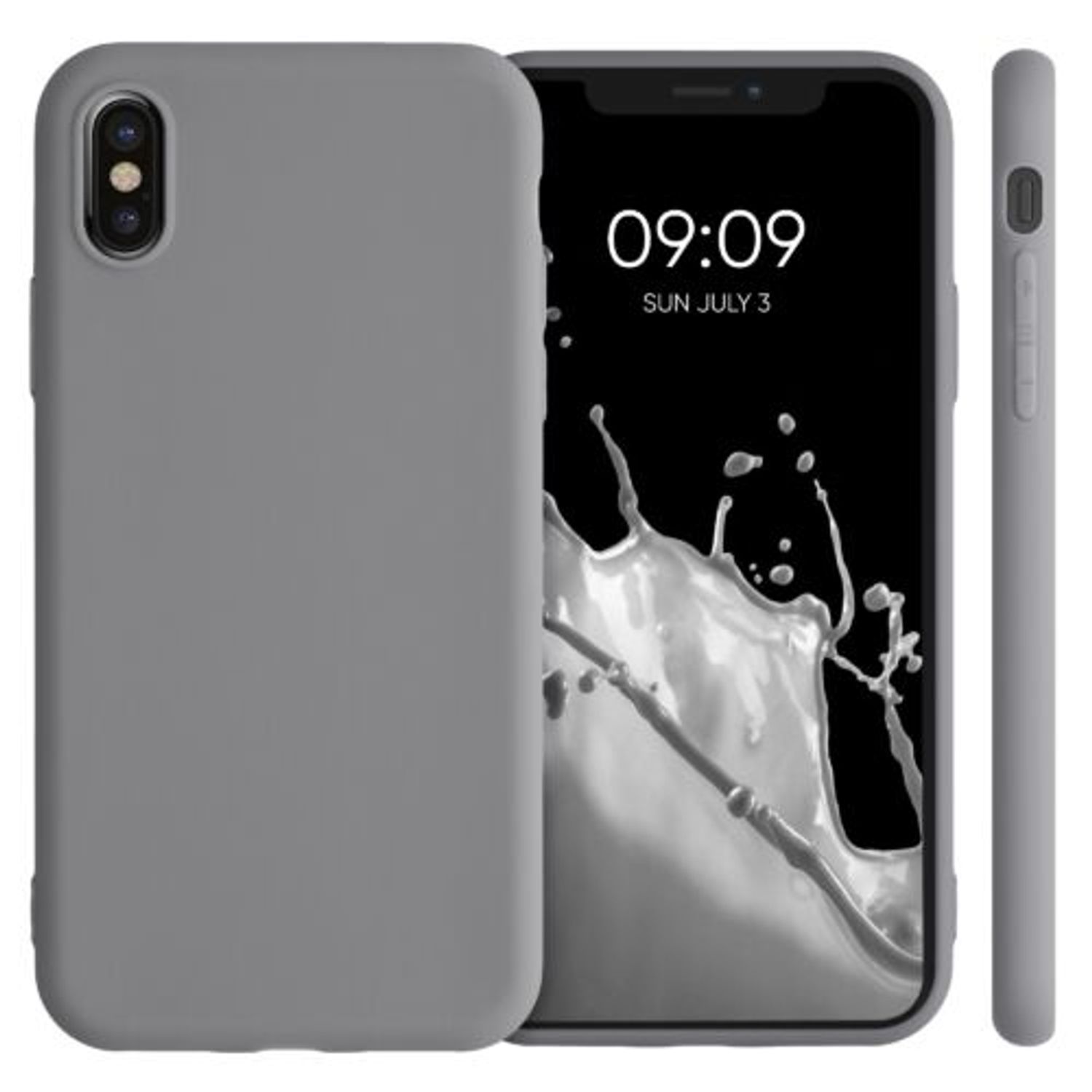 Husa pentru Apple iPhone X/iPhone XS, Silicon, Gri, 42492.155, Kwmobile fotografia produsului View 7 L