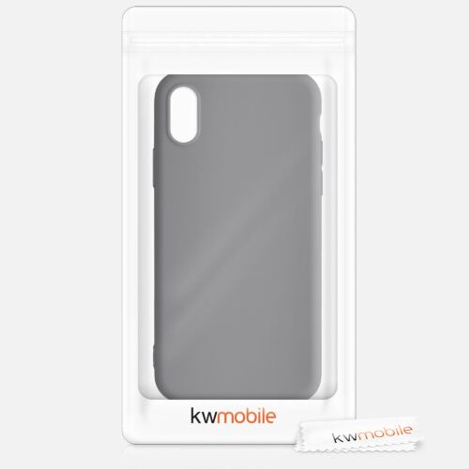Husa pentru Apple iPhone X/iPhone XS, Silicon, Gri, 42492.155, Kwmobile fotografia produsului View 5 L
