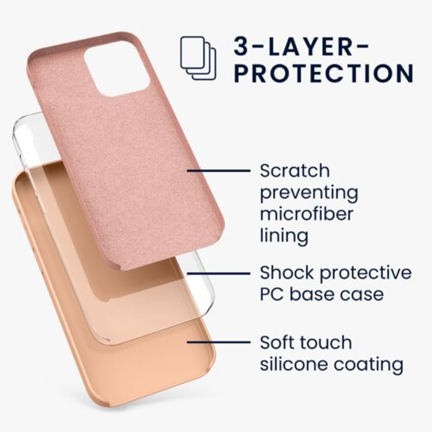 Husa pentru Apple iPhone 12/iPhone 12 Pro, Silicon, Crem, 52641.138 fotografia produsului View 3 L