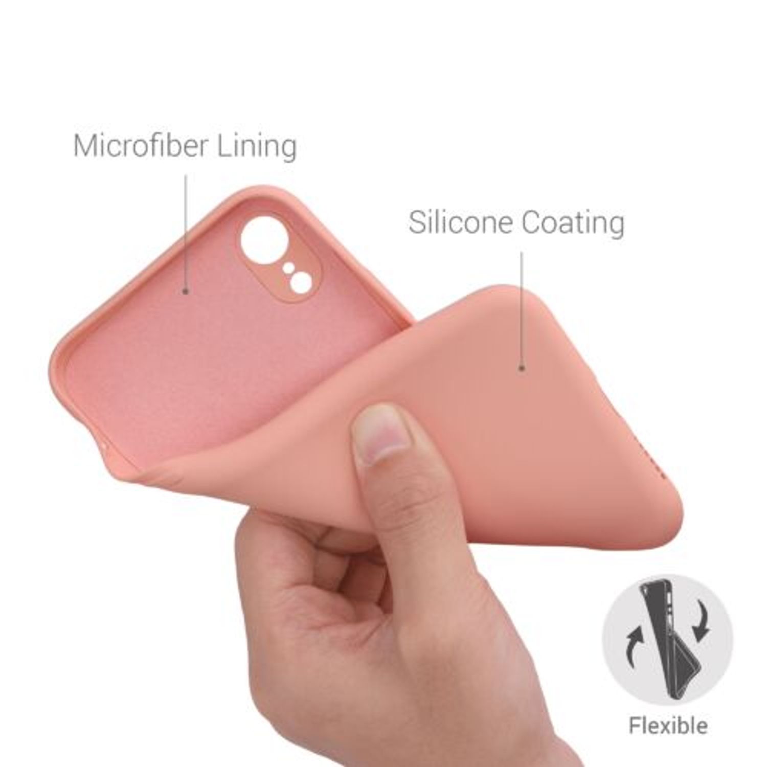 Husa pentru Apple iPhone XR, Silicon, Roz, 49983.199, Kwmobile fotografia produsului View 4 L