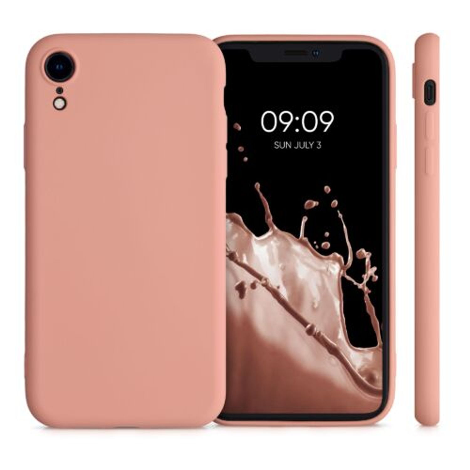 Husa pentru Apple iPhone XR, Silicon, Roz, 49983.199, Kwmobile fotografia produsului View 2 L