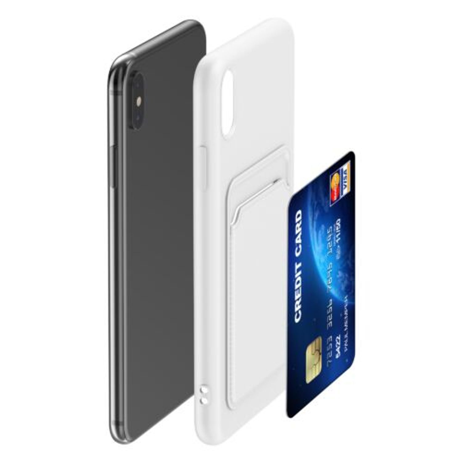 Husa pentru Apple iPhone XS Max, Silicon, Alb, 55121.02, Kwmobile fotografia produsului View 7 L