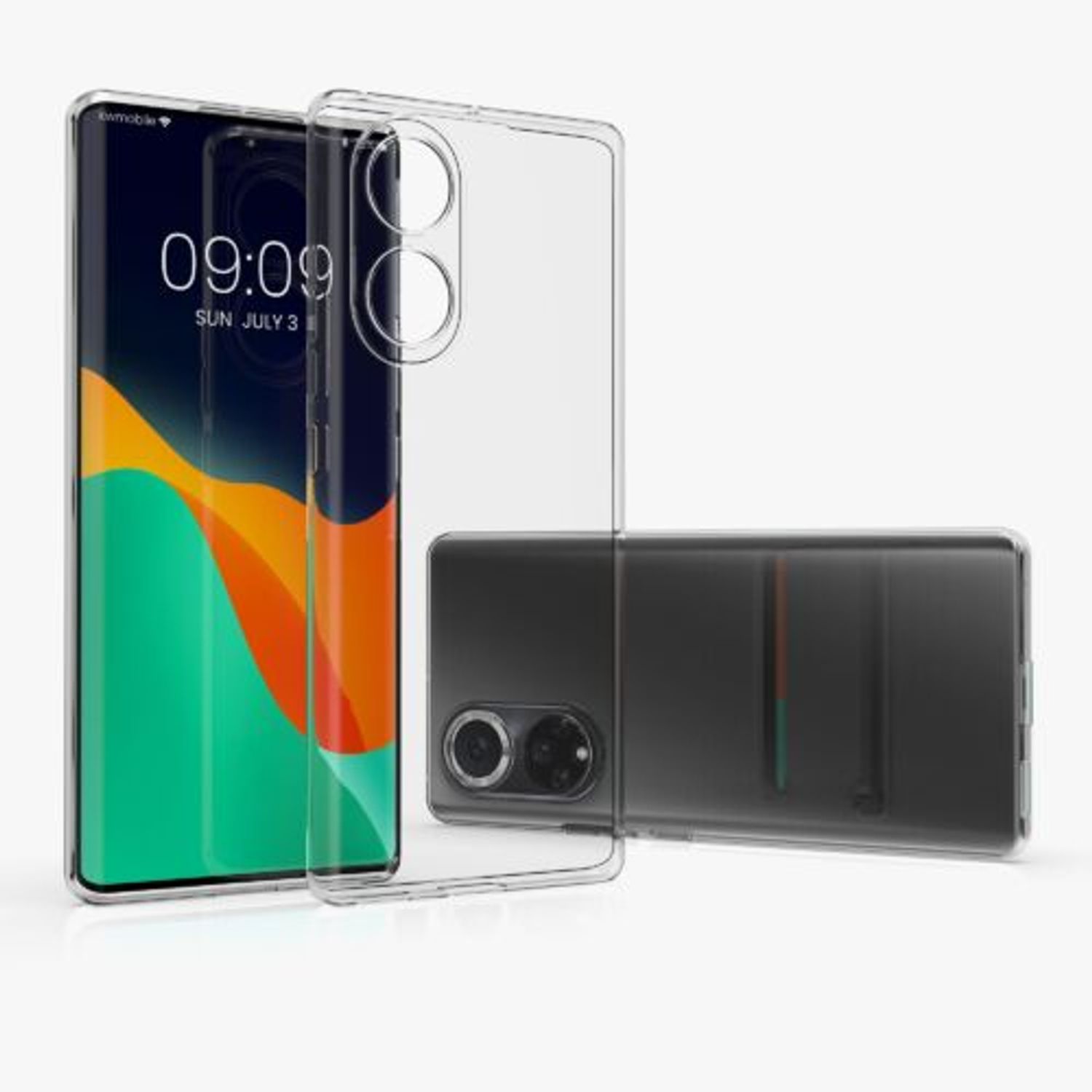 Husa pentru Huawei Nova 9, Silicon, Transparent, 56661.03, Kwmobile fotografia produsului View 4 L