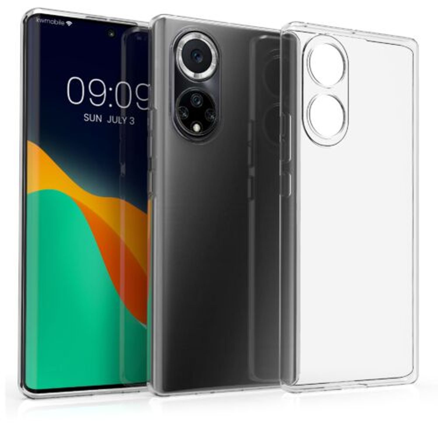 Husa pentru Huawei Nova 9, Silicon, Transparent, 56661.03, Kwmobile fotografia produsului View 2 L