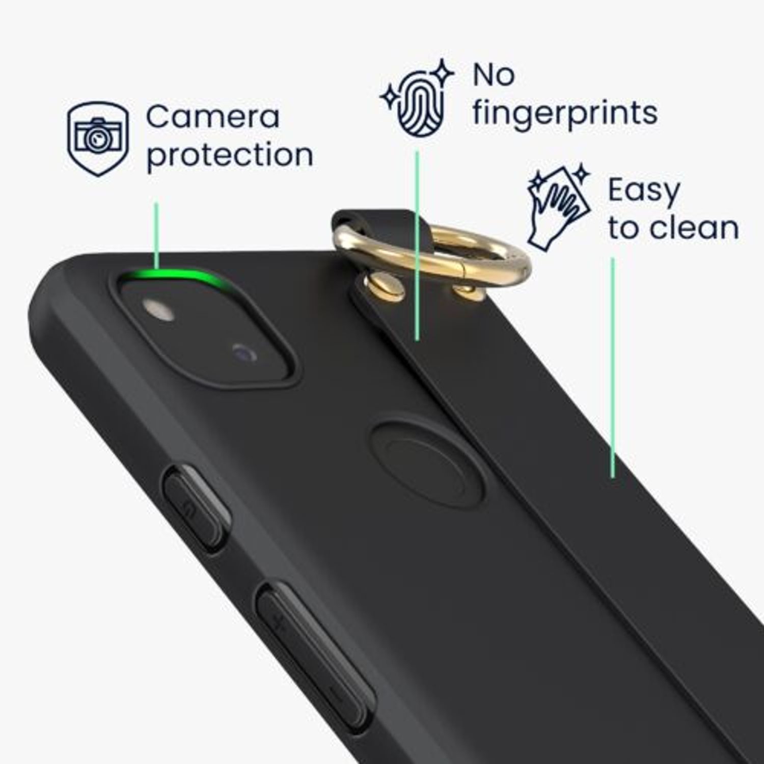 Husa pentru Google Pixel 4a, Silicon, Negru, 56466.01, Kwmobile fotografia produsului View 4 L