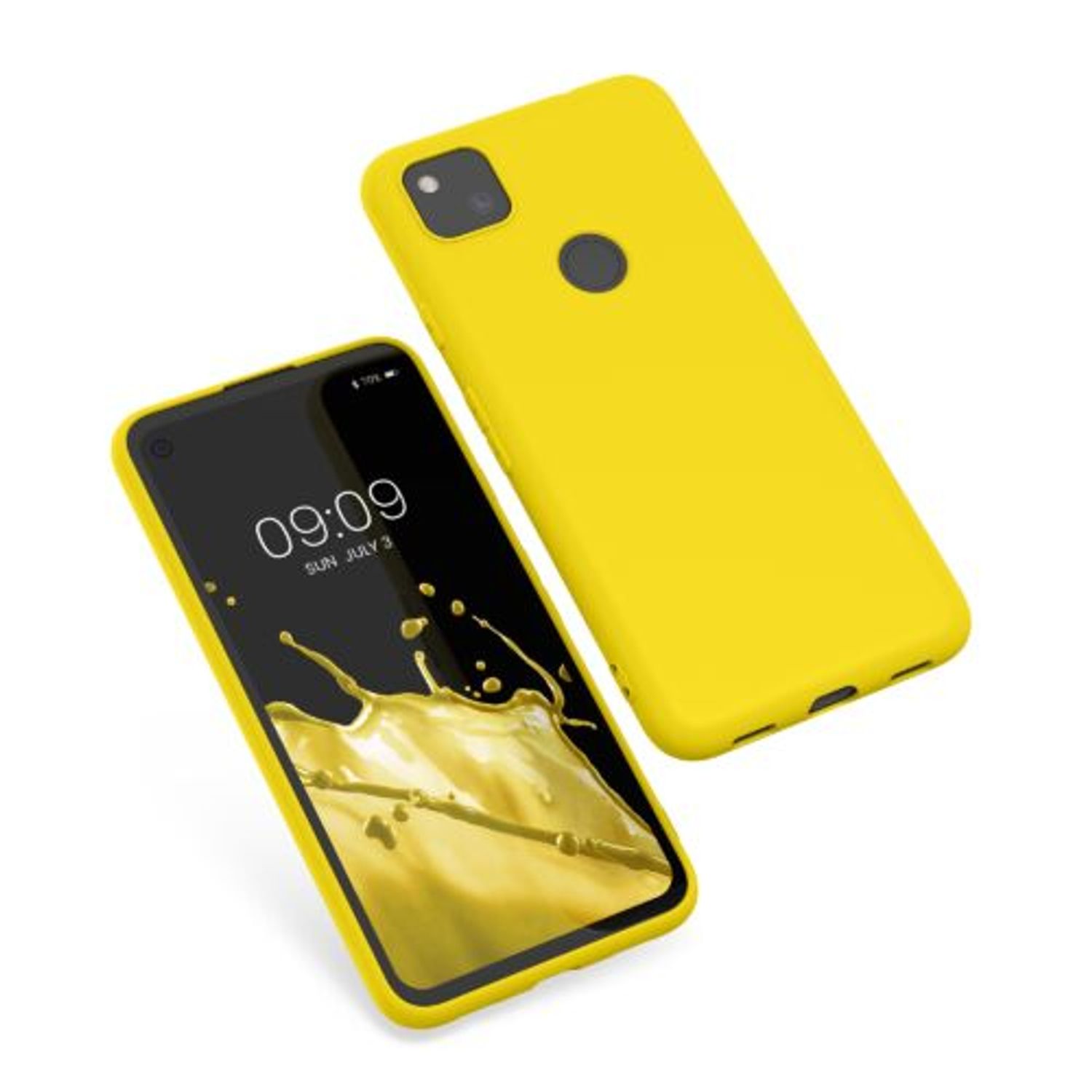 Husa pentru Google Pixel 4a, Silicon, Galben, 52357.165, Kwmobile fotografia produsului View 2 L