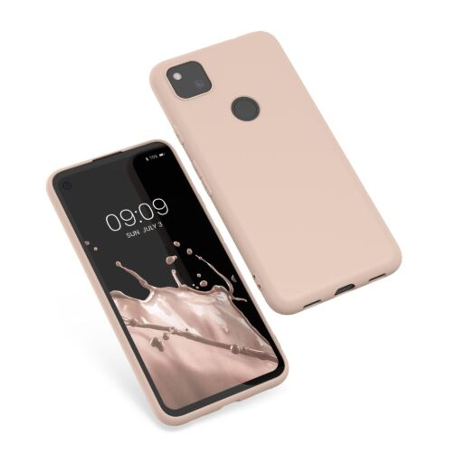 Husa pentru Google Pixel 4a, Silicon, Crem, 52357.225, Kwmobile fotografia produsului View 2 L