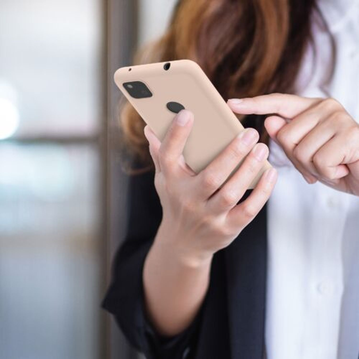 Husa pentru Google Pixel 4a, Silicon, Crem, 52357.225, Kwmobile fotografia produsului View 9 L