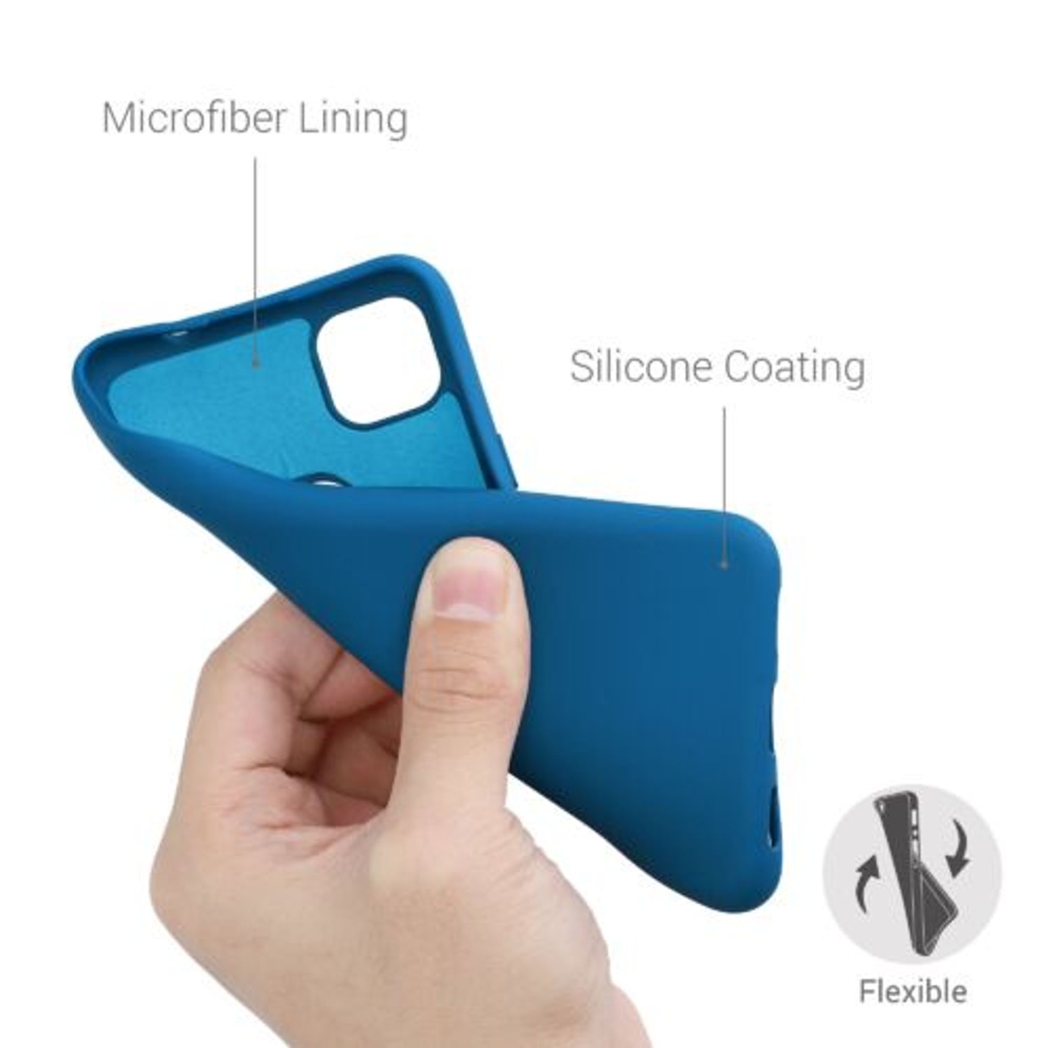 Husa pentru Google Pixel 4a, Silicon, Albastru, 52622.228, Kwmobile fotografia produsului View 9 L