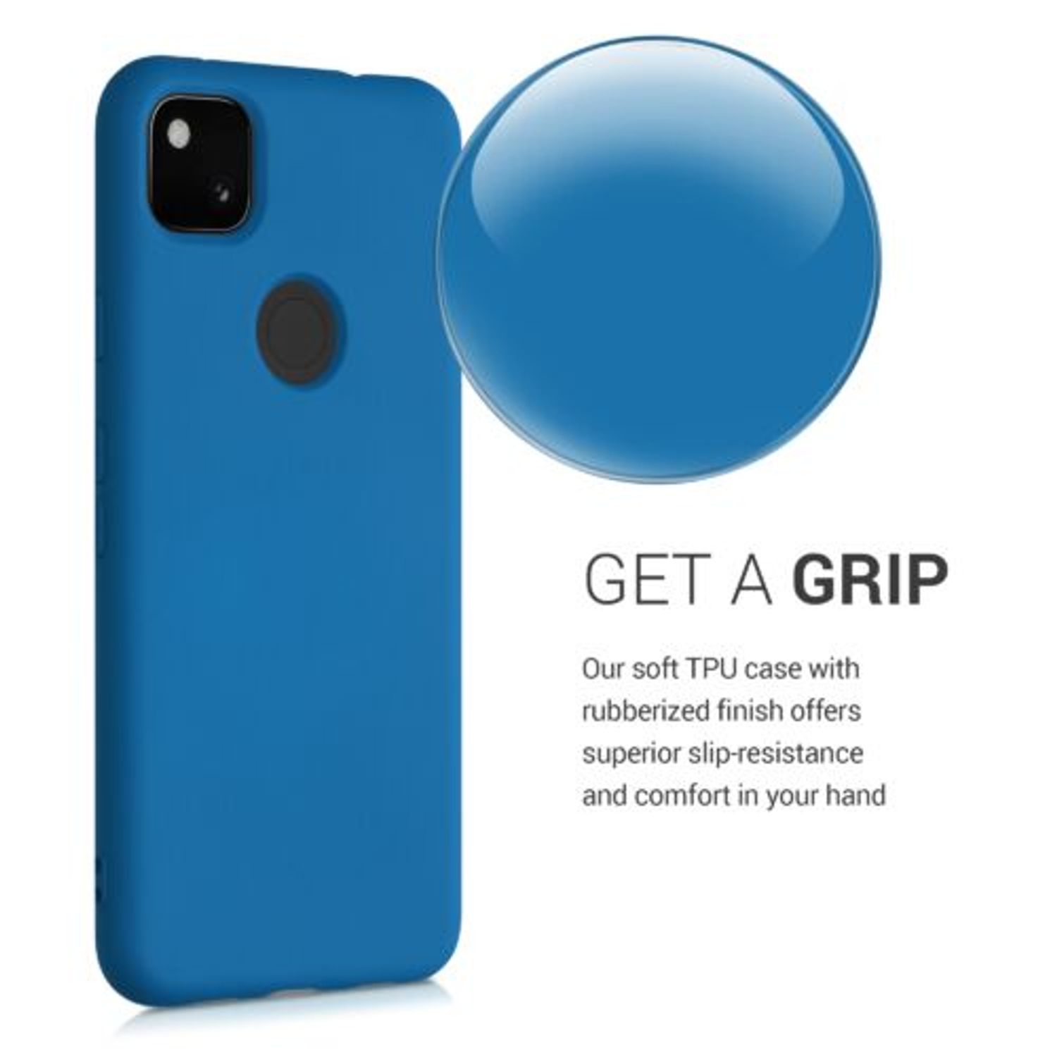 Husa pentru Google Pixel 4a, Silicon, Albastru, 52622.228, Kwmobile fotografia produsului View 2 L