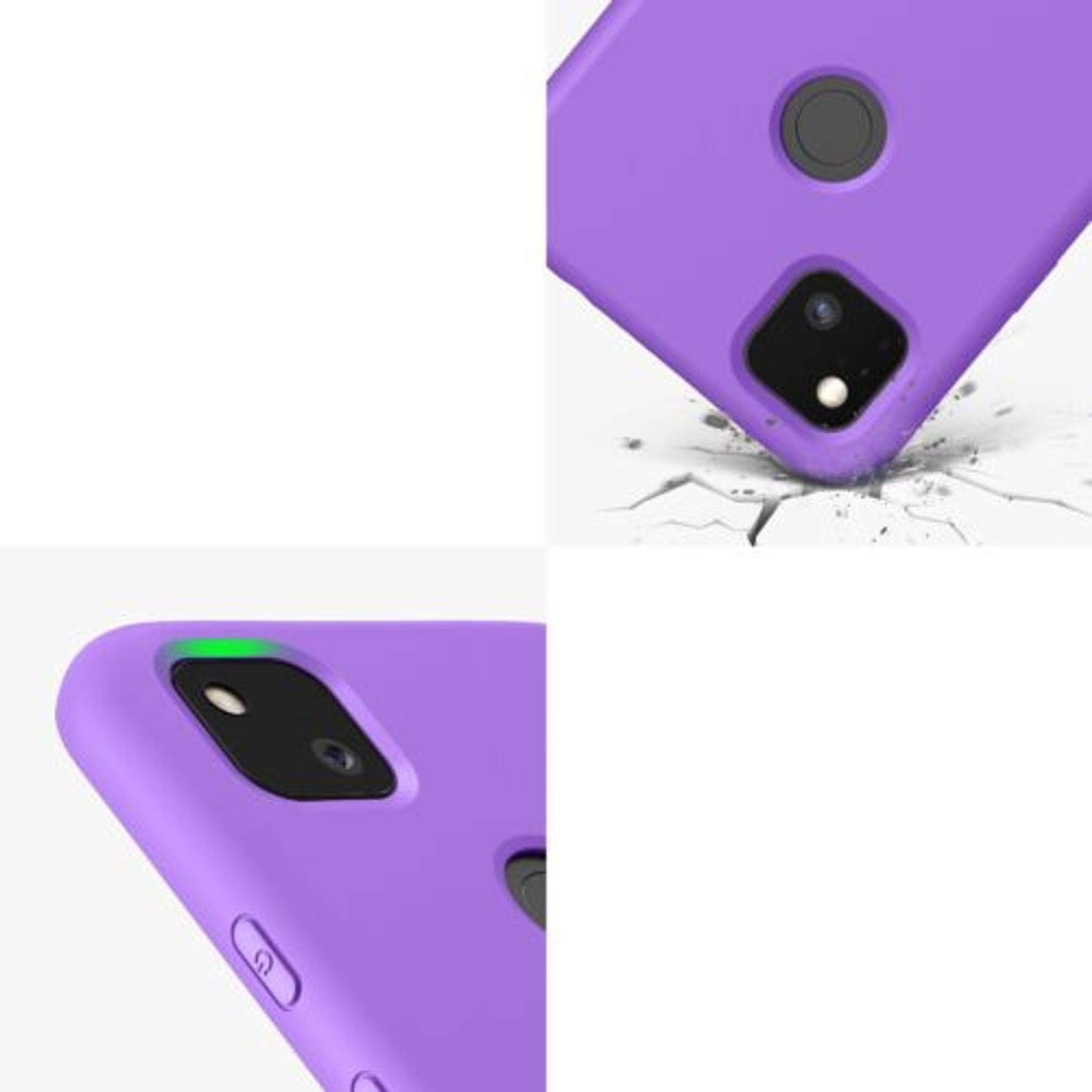 Husa pentru Google Pixel 4a, Silicon, Mov, 52622.221, Kwmobile fotografia produsului View 8 L