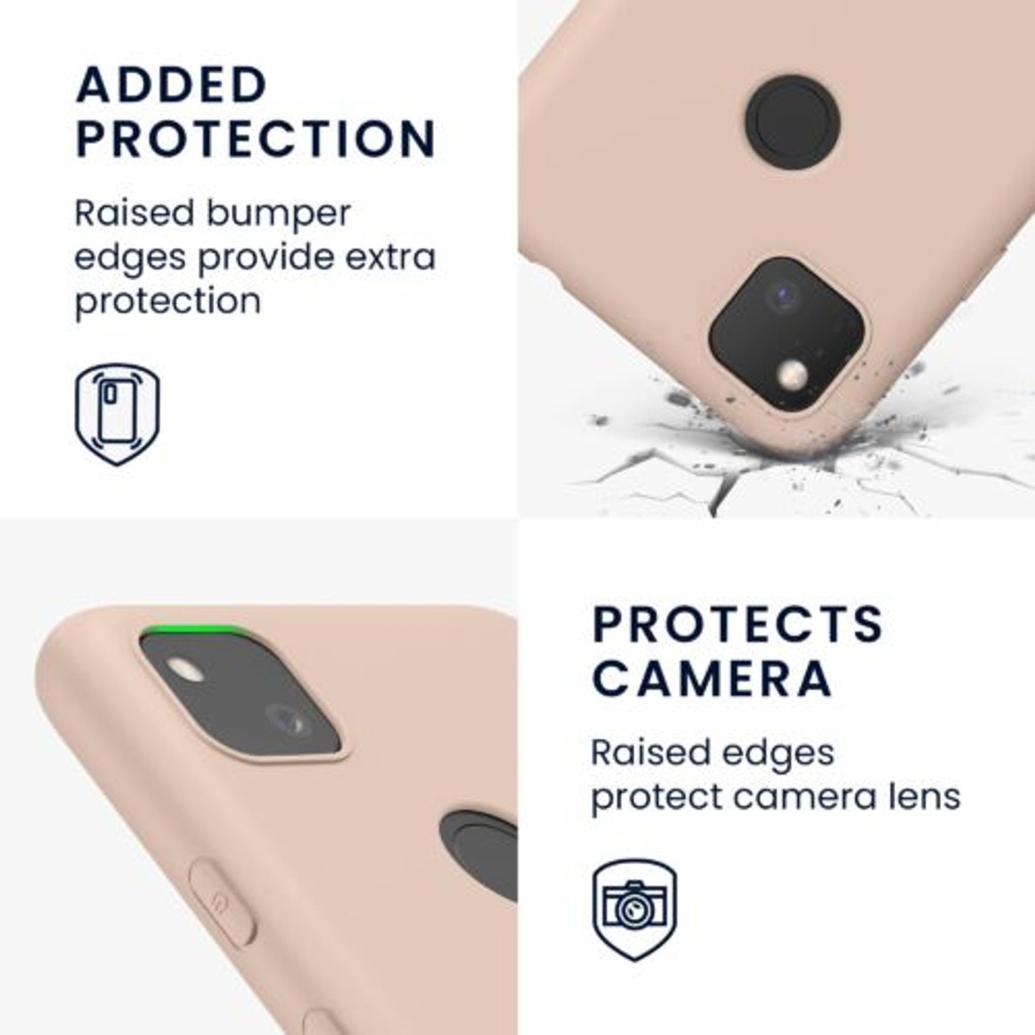Husa pentru Google Pixel 4a, Silicon, Crem, 52357.225, Kwmobile fotografia produsului View 4 L