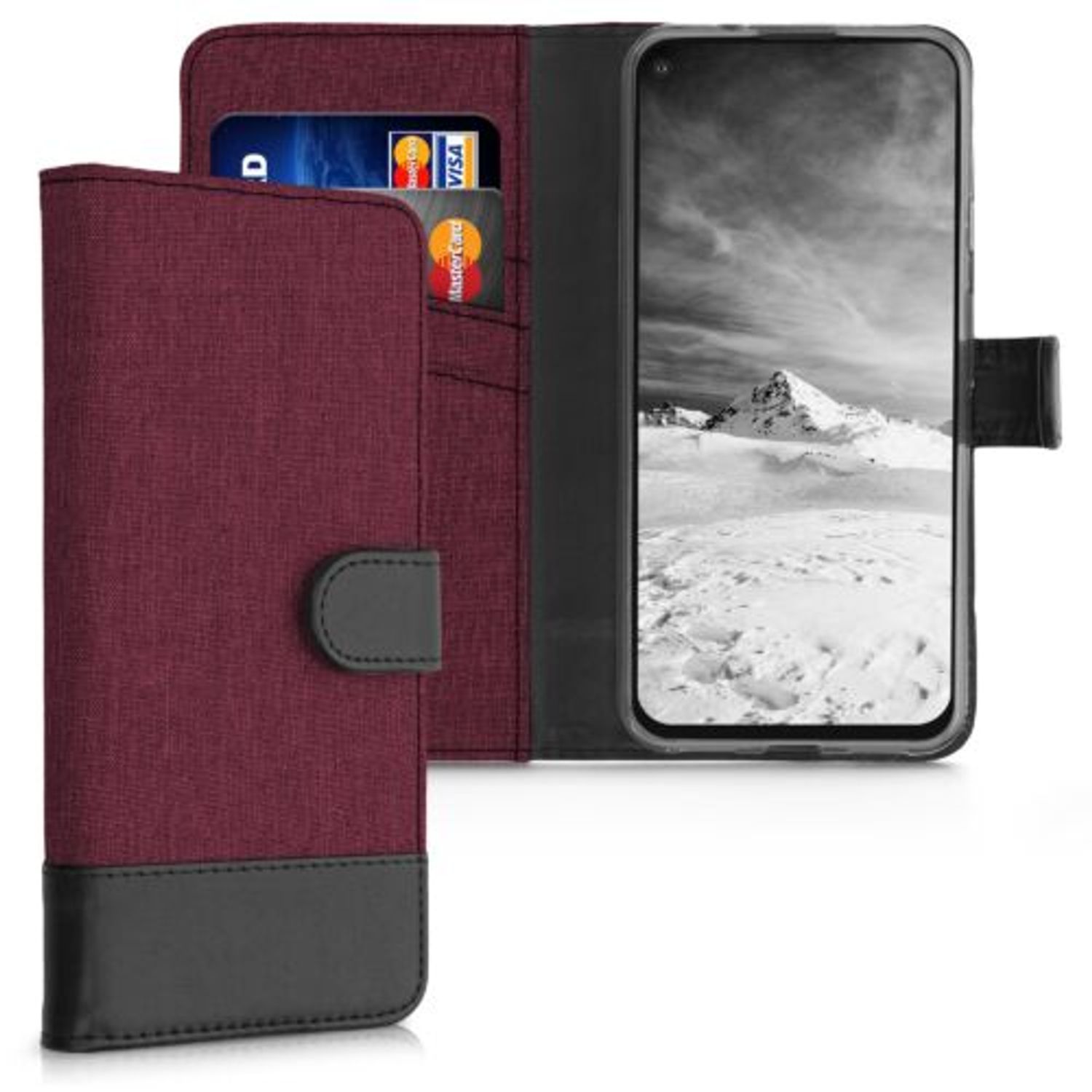 Husa pentru Google Pixel 5a, Textil, Rosu, 55987.20, Kwmobile fotografia produsului