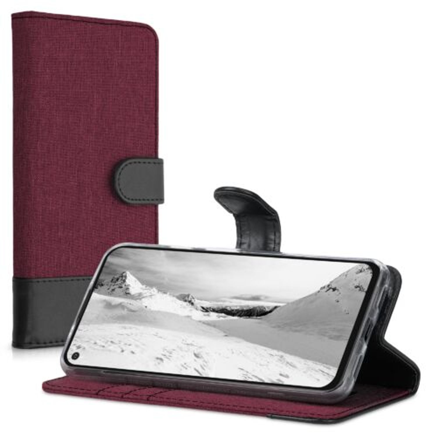 Husa pentru Google Pixel 5a, Textil, Rosu, 55987.20, Kwmobile fotografia produsului View 2 L