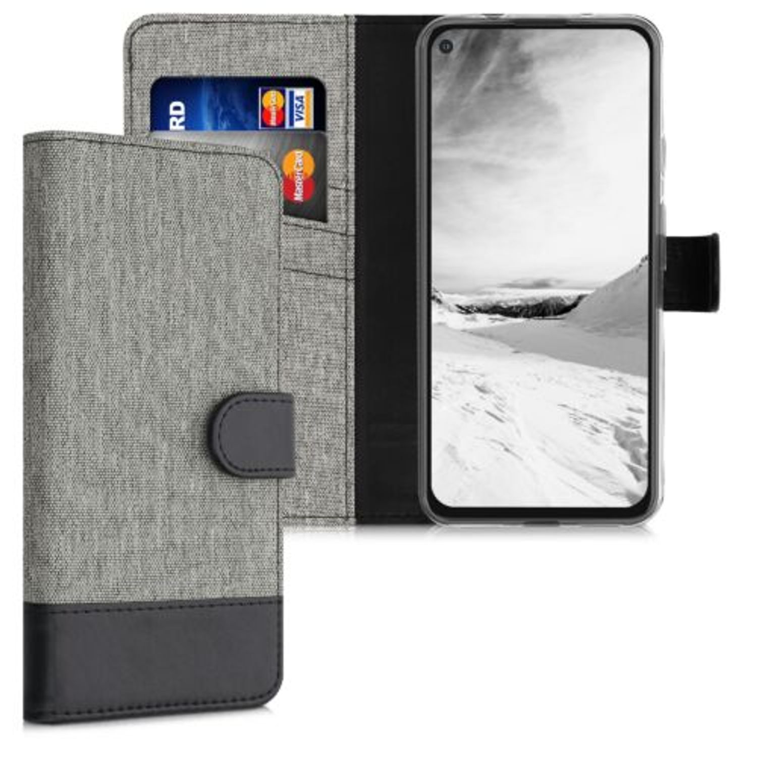 Husa pentru Google Pixel 5a, Textil, Gri, 55987.22, Kwmobile fotografia produsului