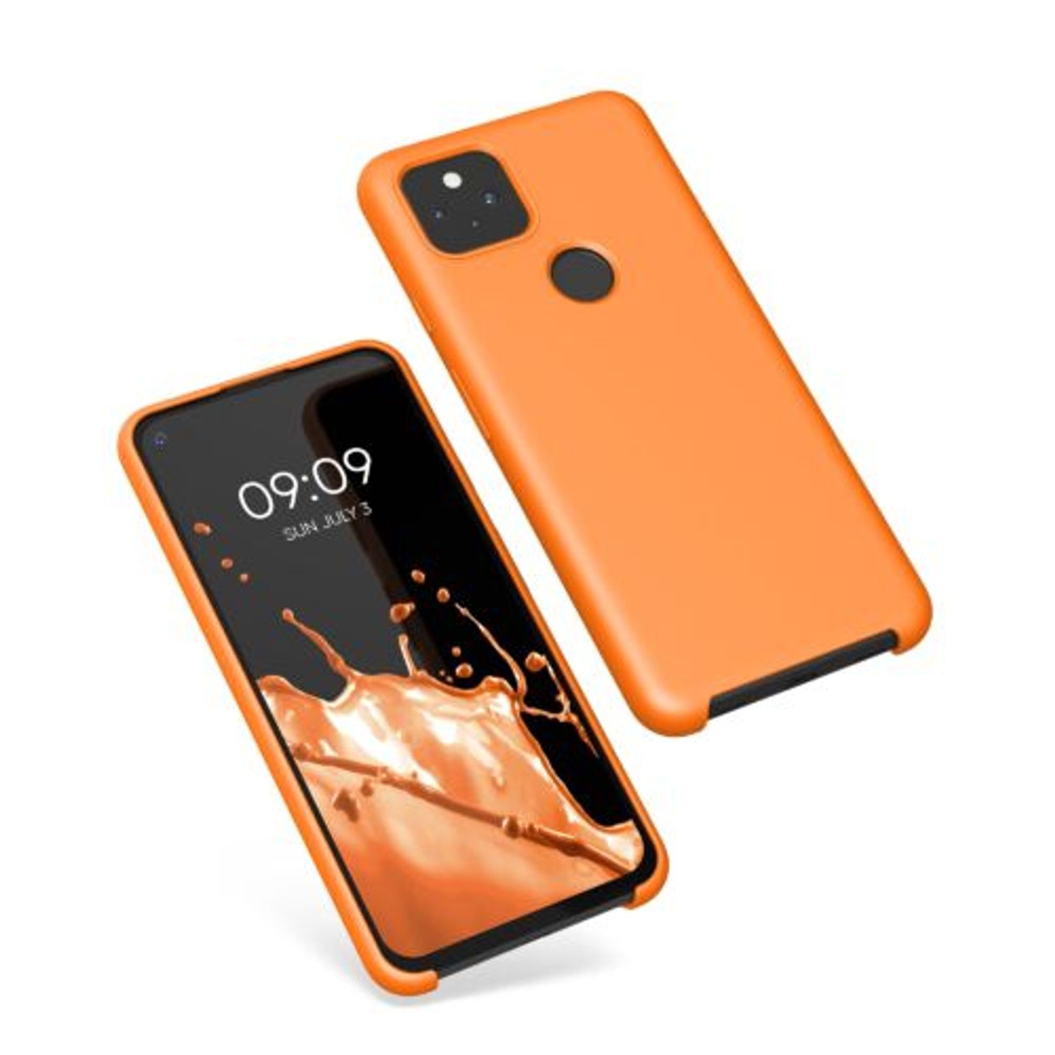 Husa pentru Google Pixel 5a, Silicon, Portocaliu, 55207.150, Kwmobile fotografia produsului View 2 L