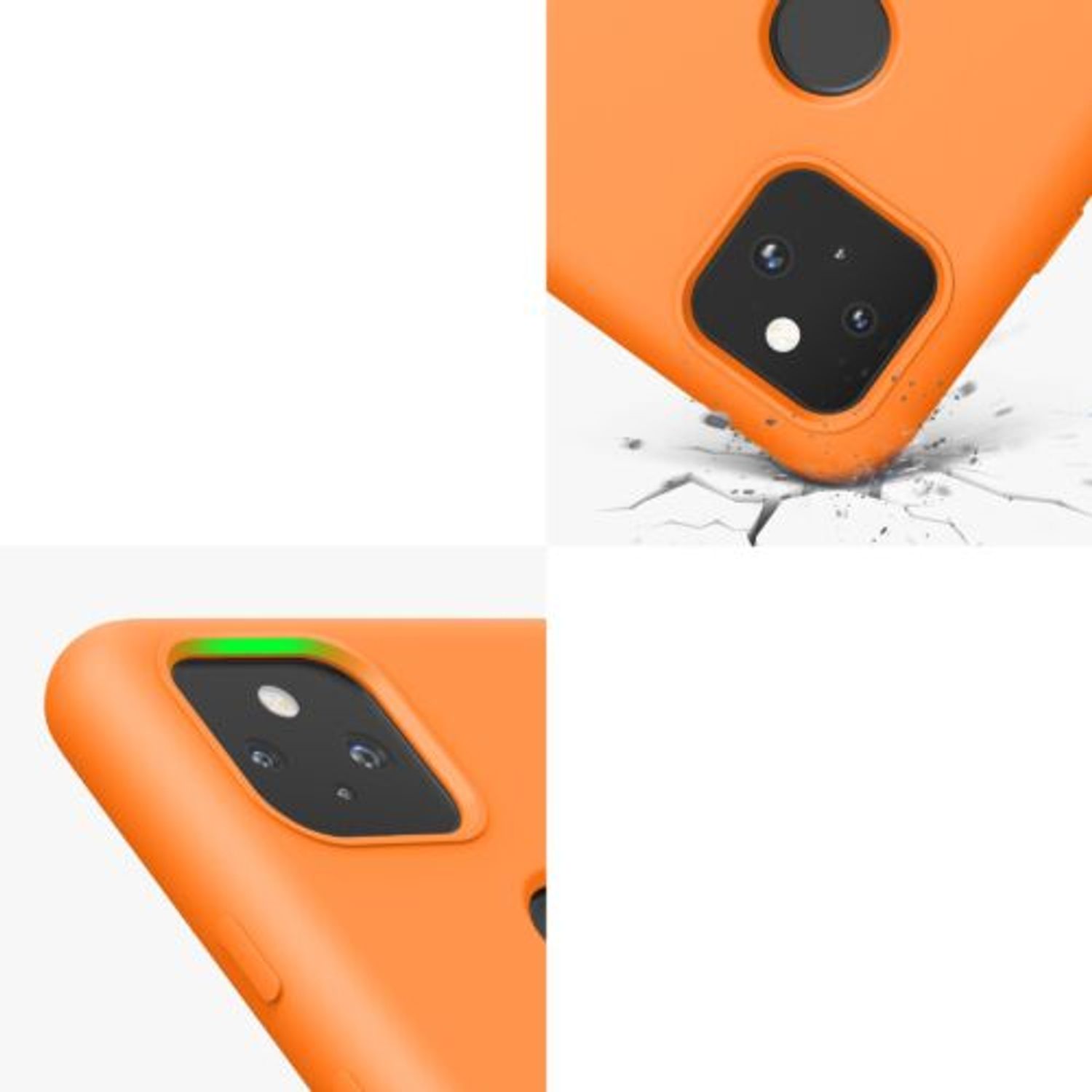 Husa pentru Google Pixel 5a, Silicon, Portocaliu, 55207.150, Kwmobile fotografia produsului View 9 L