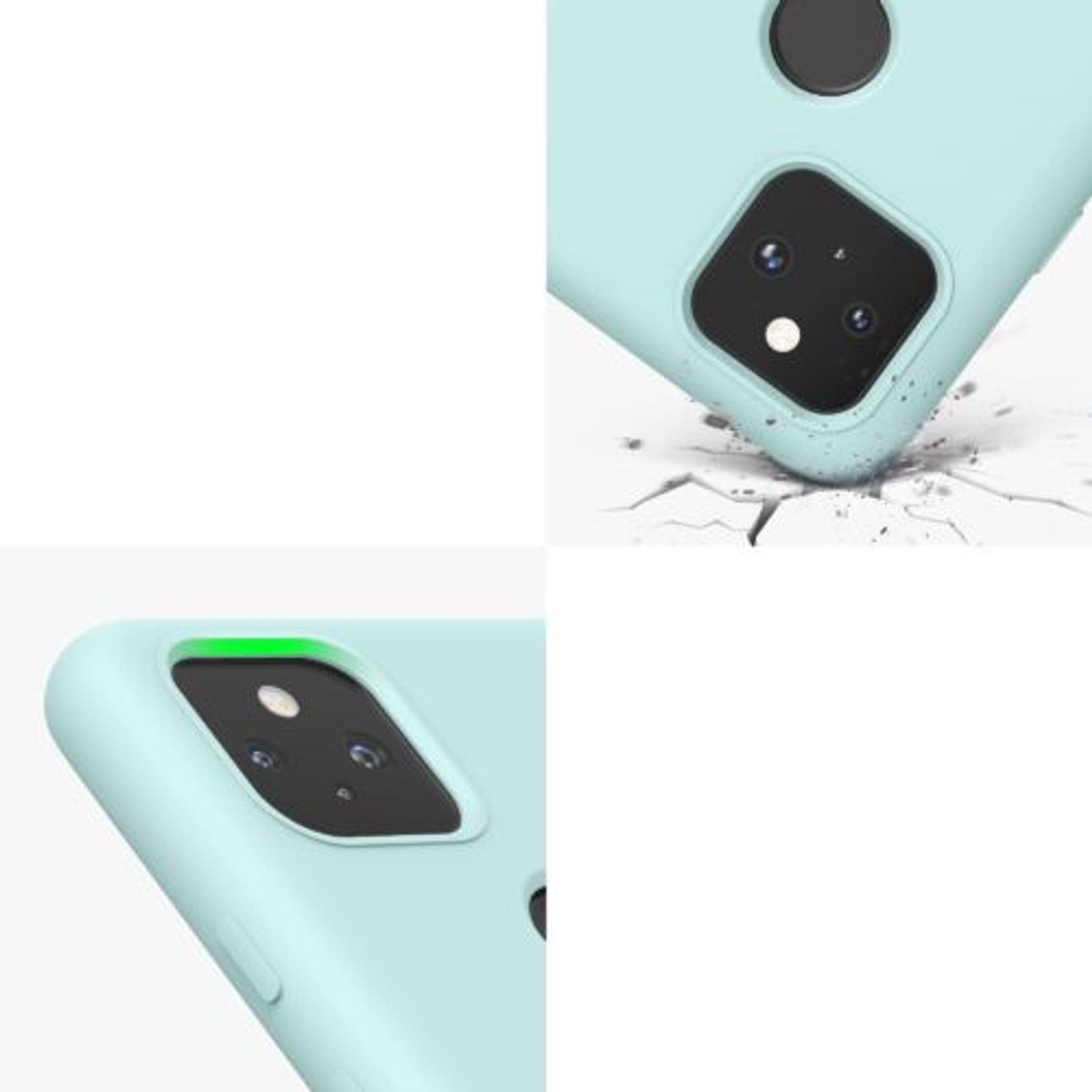 Husa pentru Google Pixel 5a, Silicon, Verde, 55207.50, Kwmobile fotografia produsului View 8 L