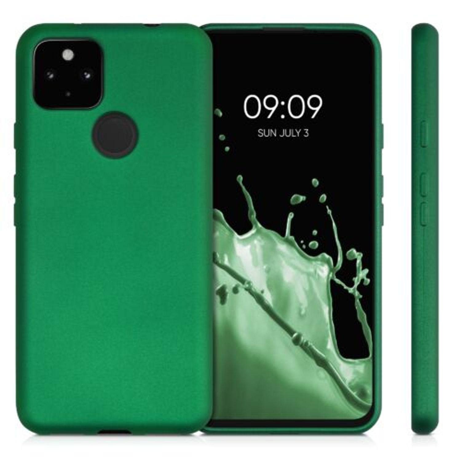 Husa pentru Google Pixel 5a, Silicon, Verde, 55782.170, Kwmobile fotografia produsului View 2 L