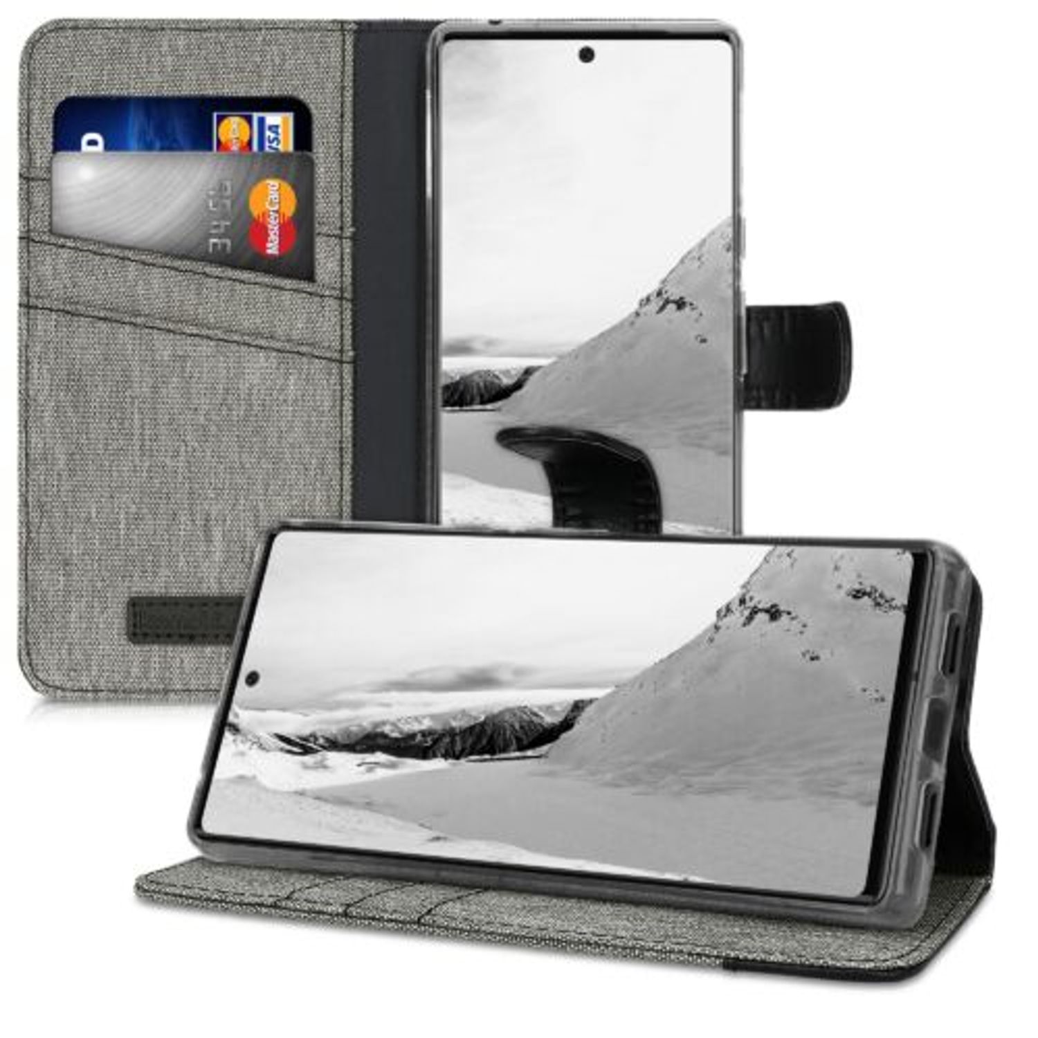 Husa pentru Google Pixel 6, Textil, Gri, 55988.22, Kwmobile fotografia produsului View 5 L