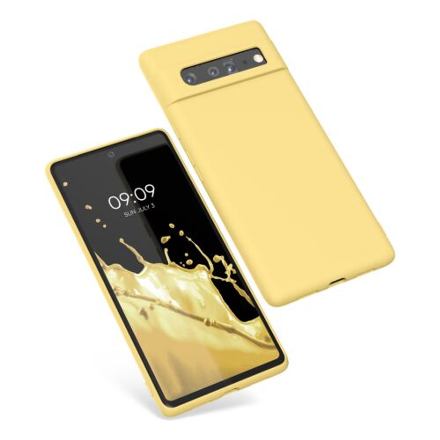 Husa pentru Google Pixel 6 Pro, Silicon, Galben, 55866.216, Kwmobile fotografia produsului View 2 L