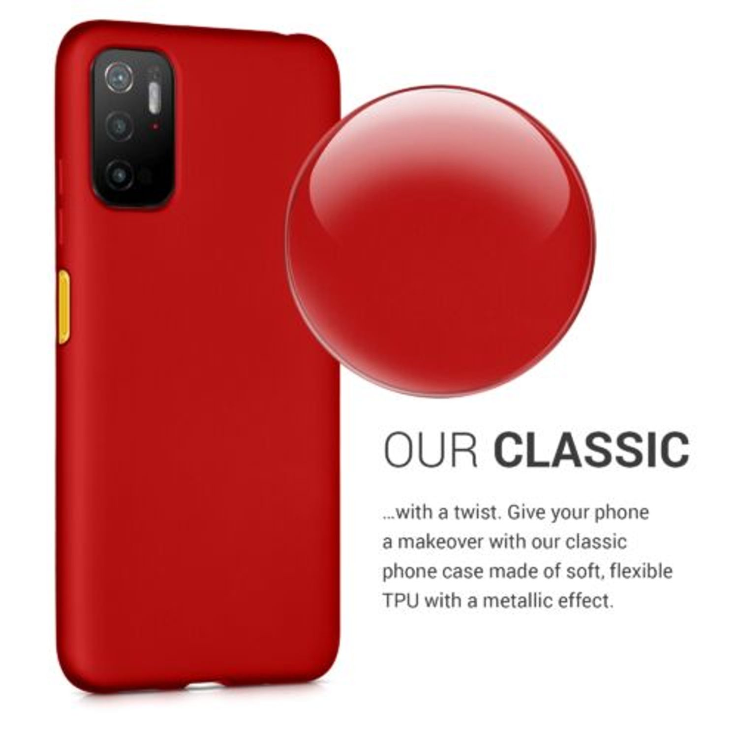 Husa pentru Xiaomi Poco M3 Pro (2021), Silicon, Rosu, 55364.36, Kwmobile fotografia produsului View 4 L