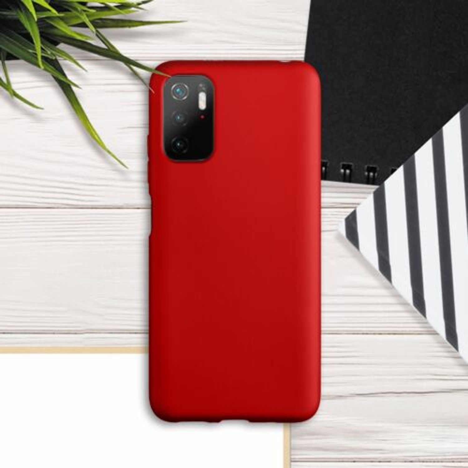 Husa pentru Xiaomi Poco M3 Pro (2021), Silicon, Rosu, 55364.36, Kwmobile fotografia produsului View 3 L