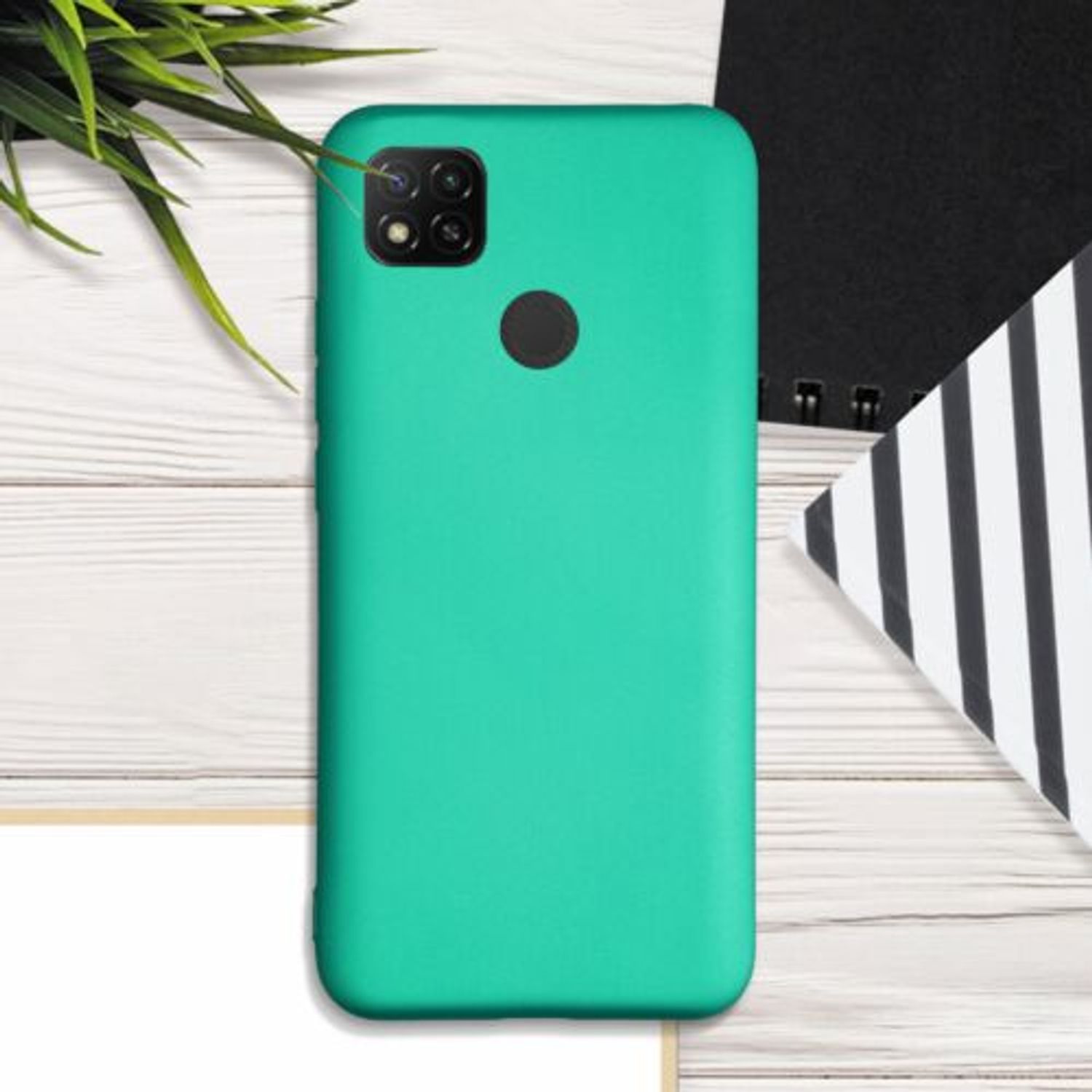 Husa pentru Xiaomi Redmi 9C, Silicon, Verde, 53273.128, Kwmobile fotografia produsului View 3 L