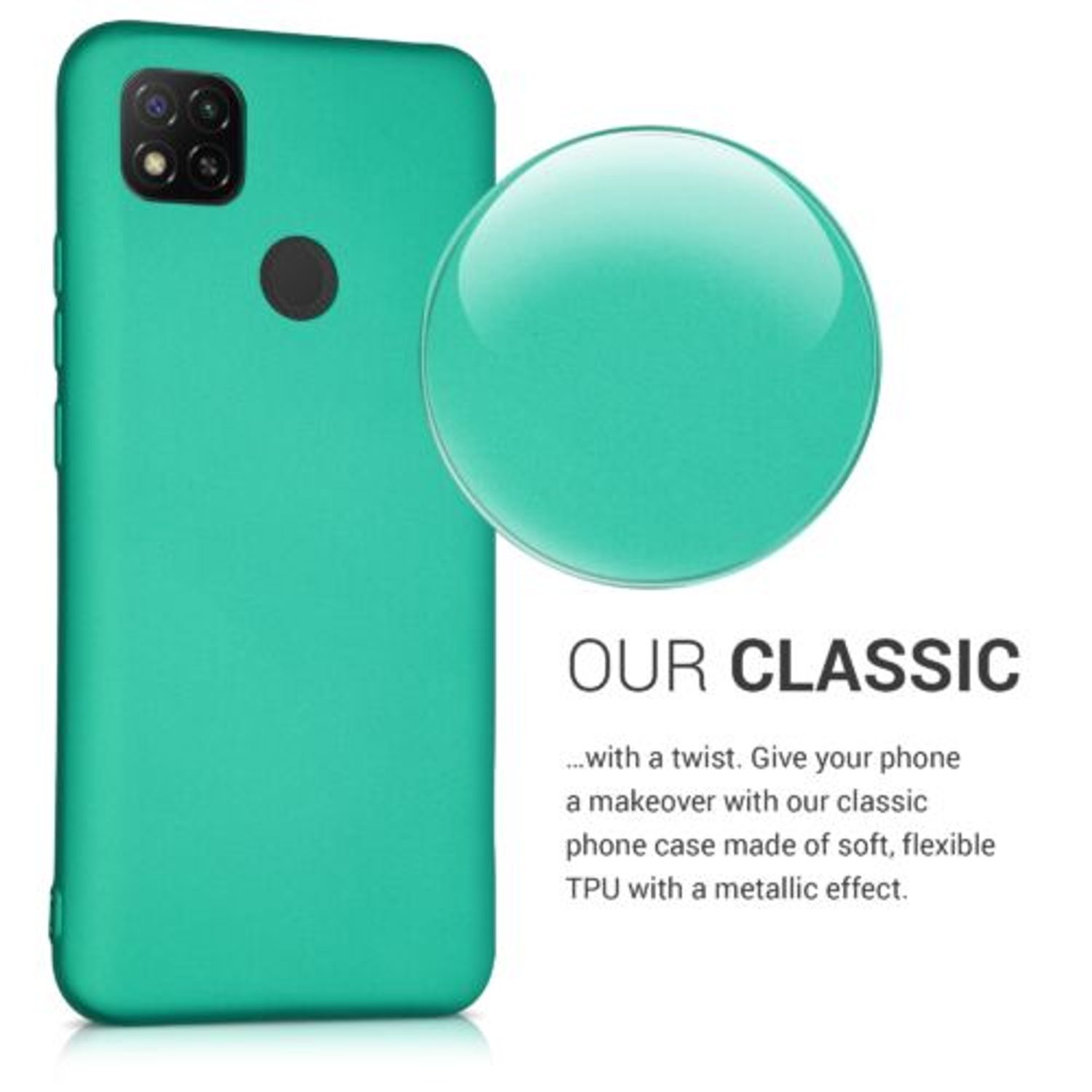 Husa pentru Xiaomi Redmi 9C, Silicon, Verde, 53273.128, Kwmobile fotografia produsului View 6 L