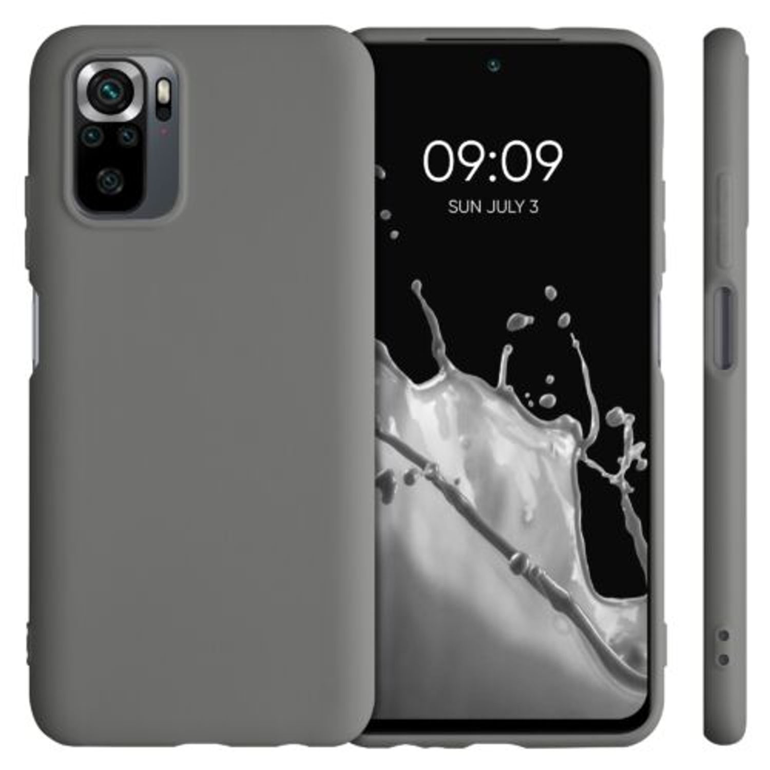 Husa pentru Xiaomi Redmi Note 10/Redmi Note 10S, Silicon, Gri, 54541.155, Kwmobile fotografia produsului View 5 L