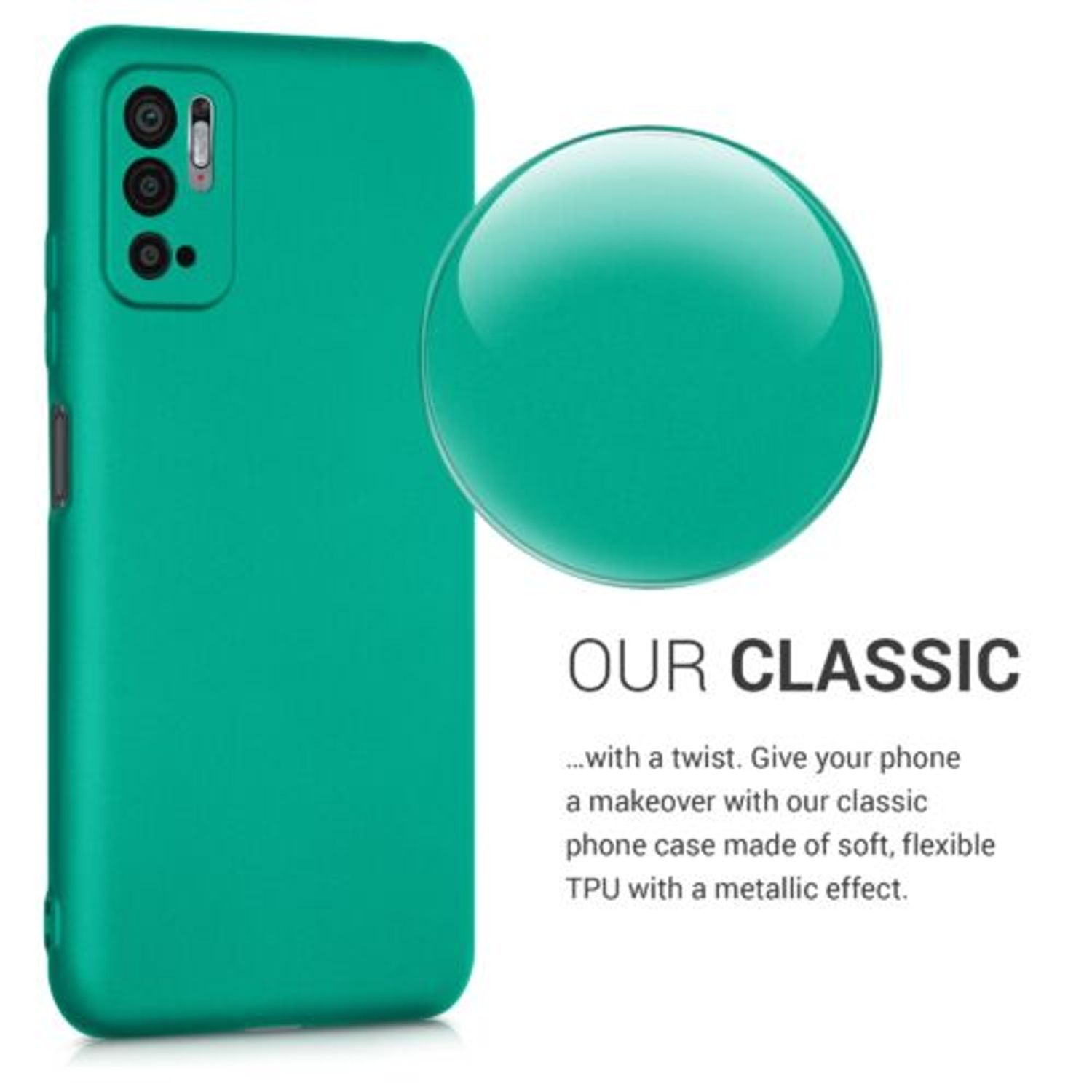 Husa pentru Xiaomi Redmi Note 10 5G, Silicon, Verde, 54949.128, Kwmobile fotografia produsului View 4 L