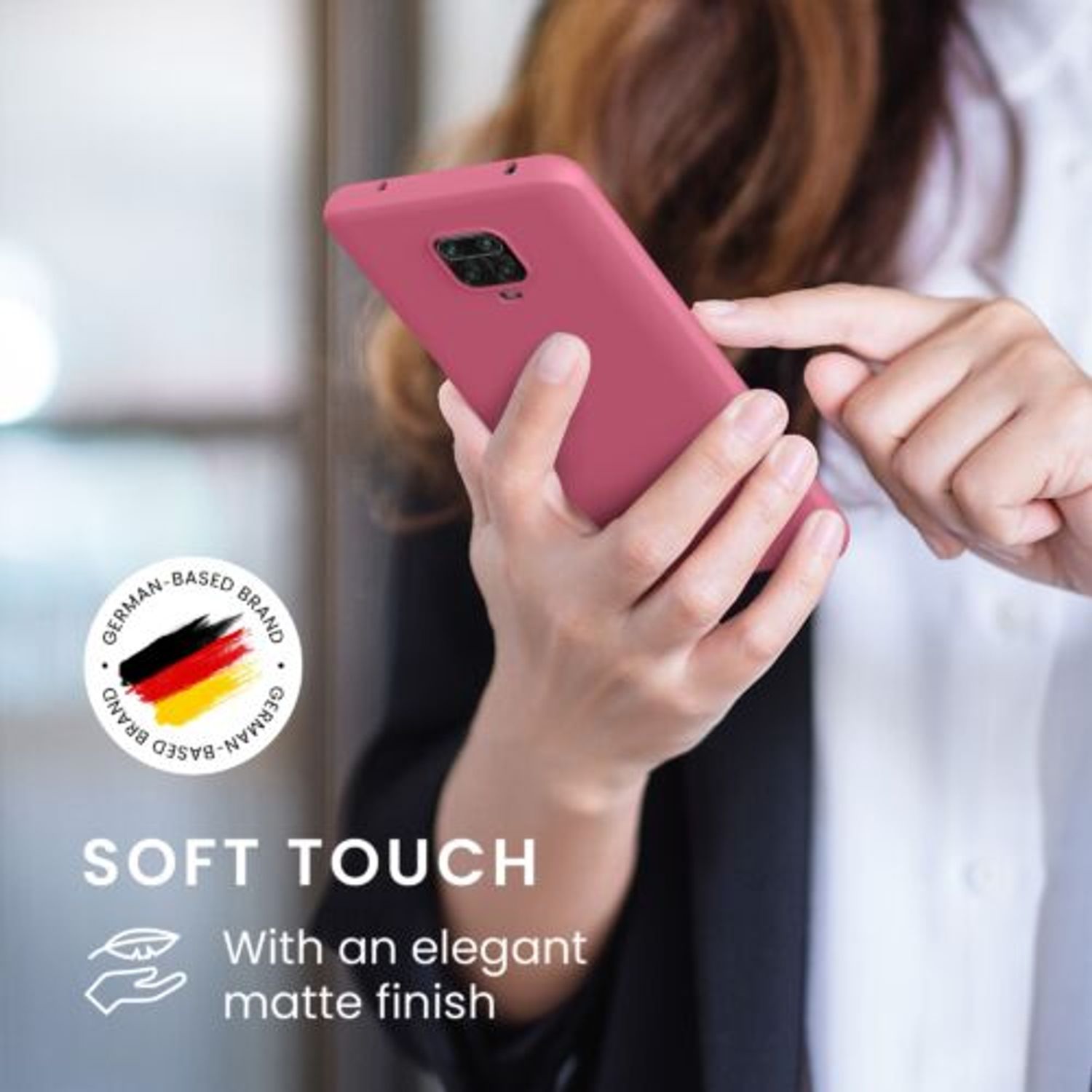Husa pentru Xiaomi Redmi Note 9S/Redmi Note 9 Pro/Redmi Note 9 Pro Max, Silicon, Roz, 52140.212, Kwmobile fotografia produsului View 3 L