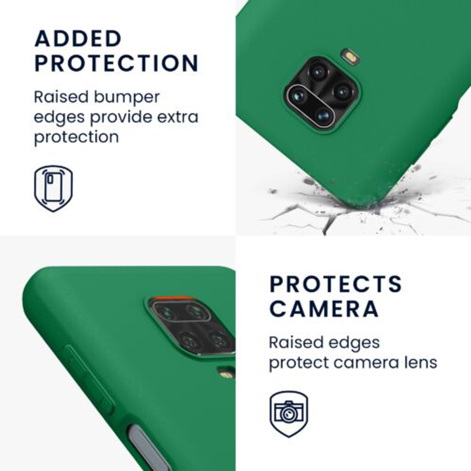 Husa pentru Xiaomi Redmi Note 9S/Redmi Note 9 Pro/Redmi Note 9 Pro Max, Silicon, Verde, 52140.227, Kwmobile fotografia produsului View 4 L