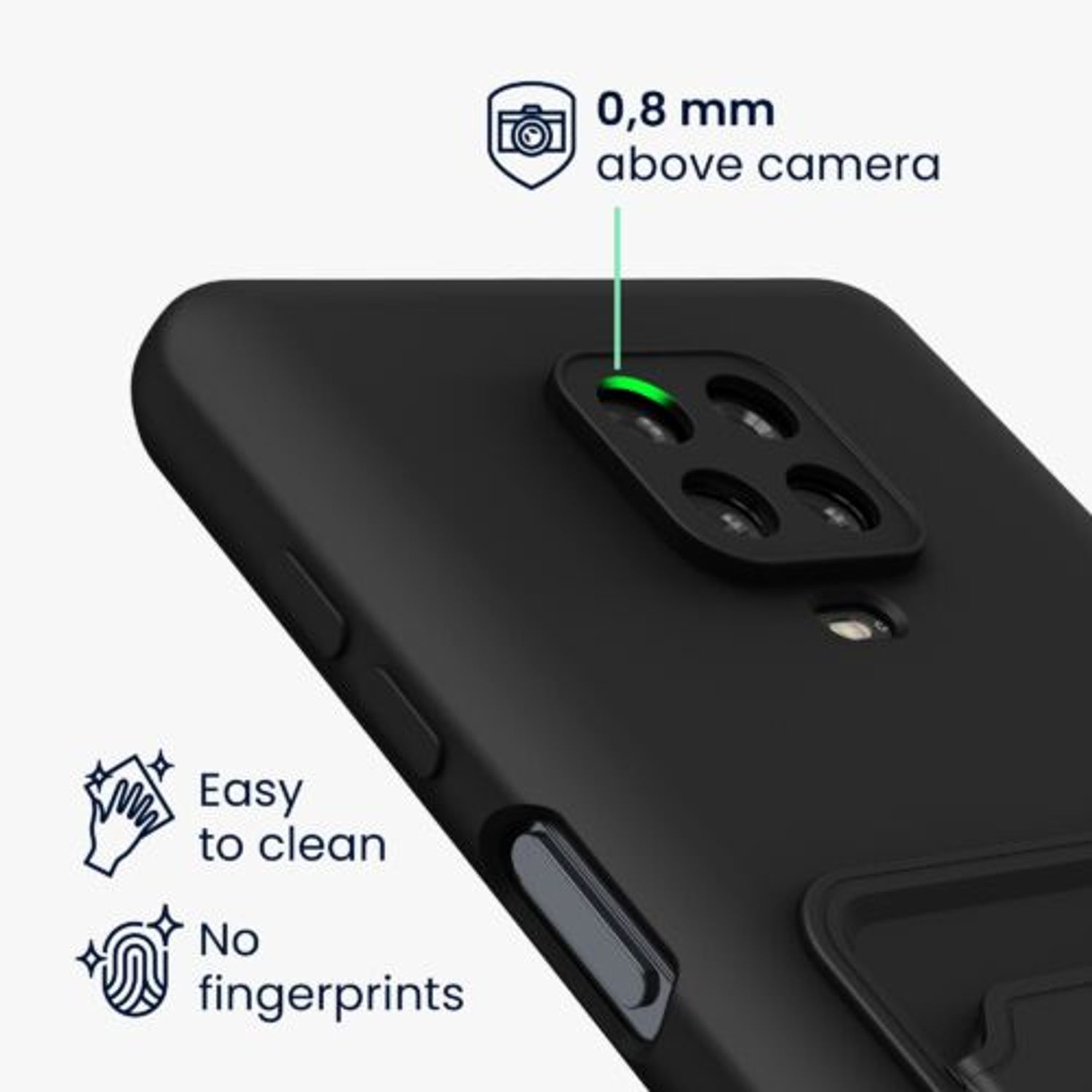 Husa pentru Xiaomi Redmi Note 9S/Redmi Note 9 Pro/Redmi Note 9 Pro Max, Silicon, Negru, 56948.47, Kwmobile fotografia produsului View 4 L