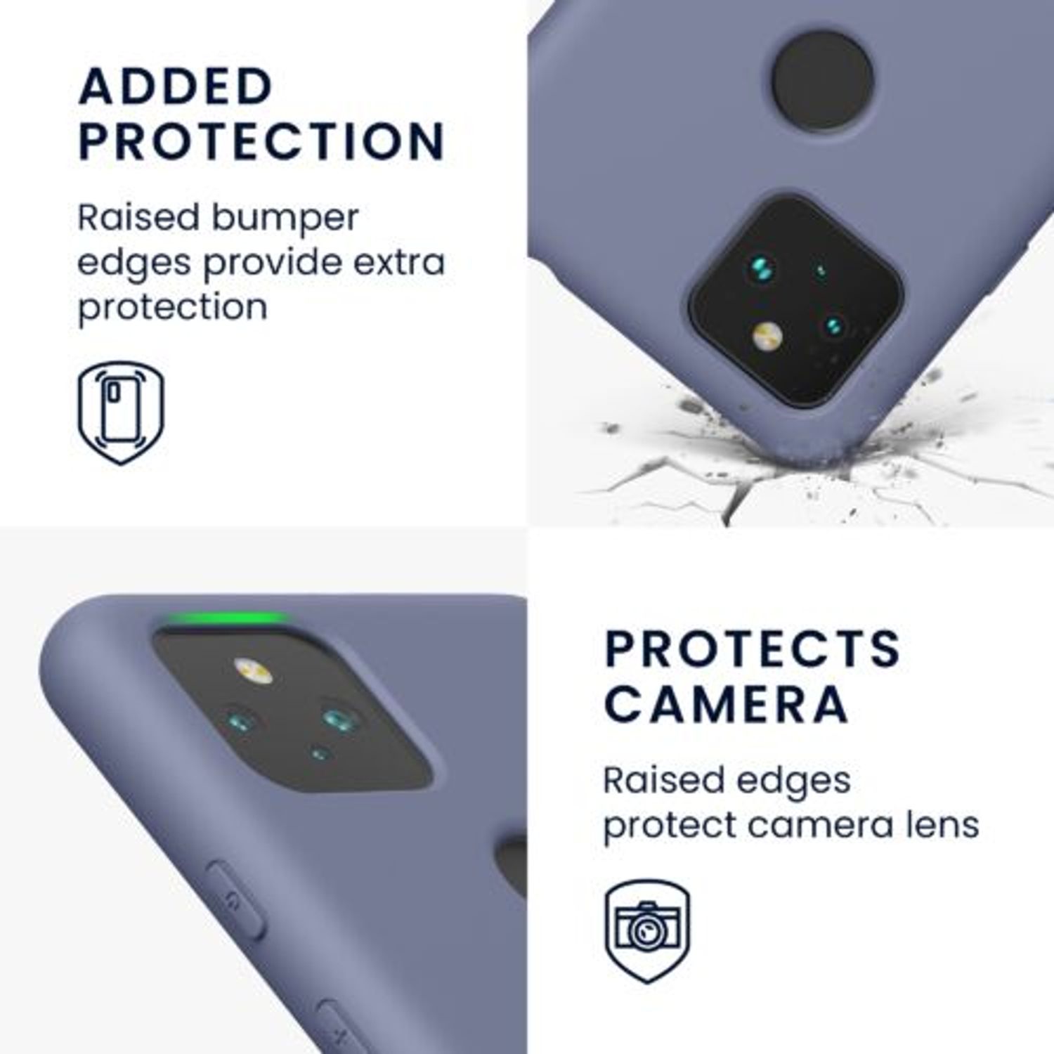 Husa Kwmobile pentru Google Pixel 5a (2021), Silicon, Albastru, 55864.12 fotografia produsului View 3 L
