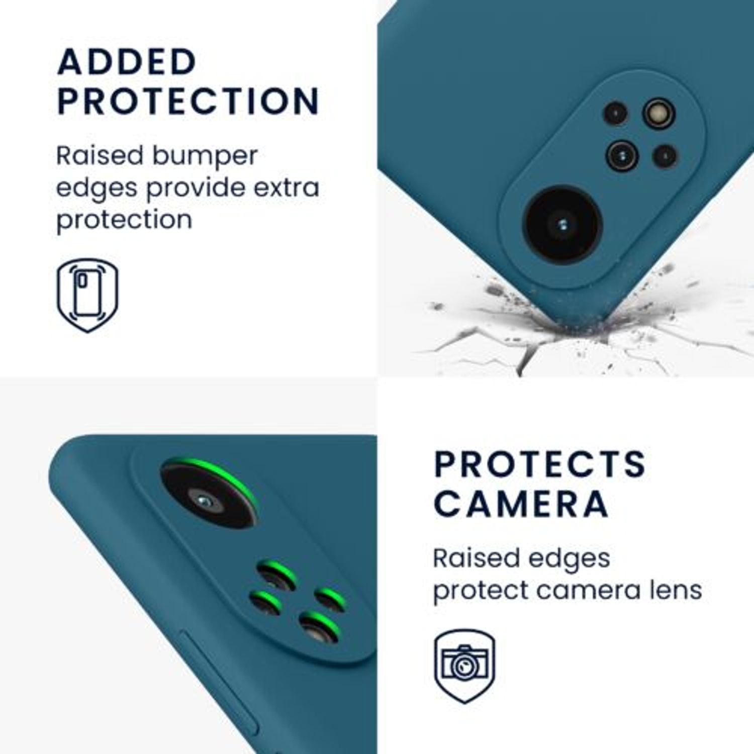 Husa Kwmobile pentru Huawei nova 9, Silicon, Verde, 56632.57 fotografia produsului View 3 L