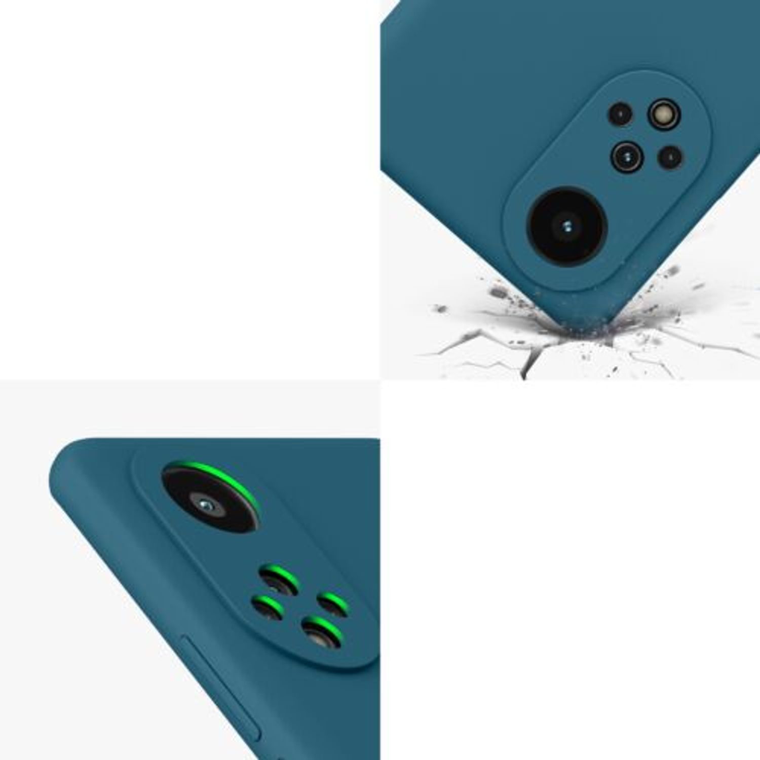 Husa Kwmobile pentru Huawei nova 9, Silicon, Verde, 56632.57 fotografia produsului View 7 L