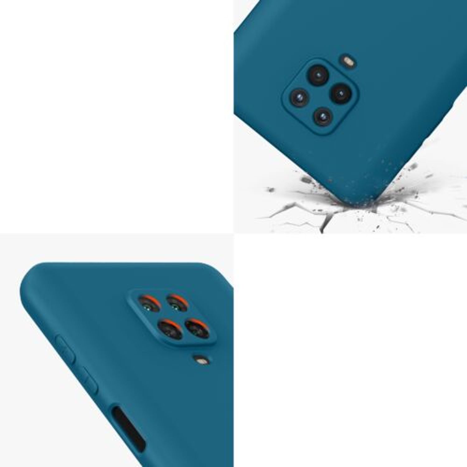 Husa Kwmobile pentru Xiaomi Redmi Note 9S/Redmi Note 9 Pro/Redmi Note 9 Pro Max, Silicon, Albastru, 56562.224 fotografia produsului View 7 L