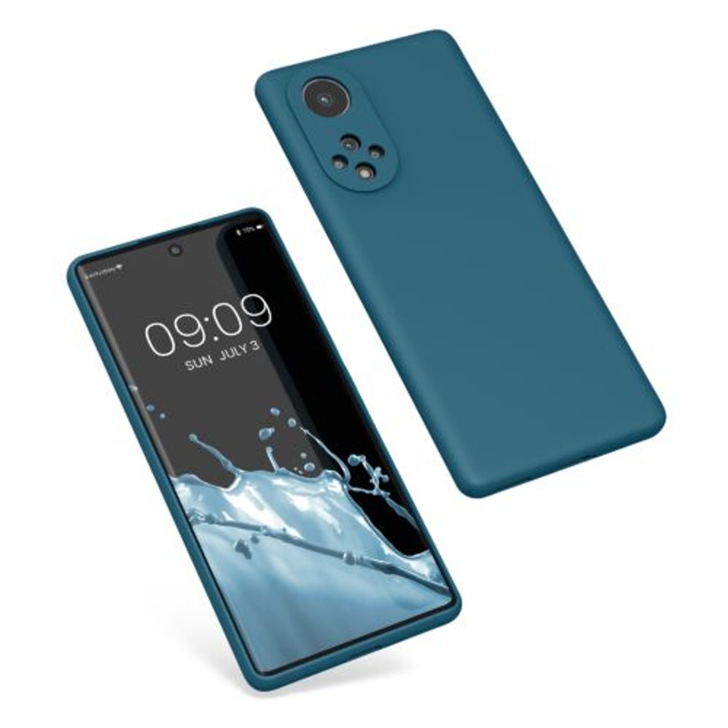 Husa Kwmobile pentru Huawei nova 9, Silicon, Verde, 56632.57 fotografia produsului