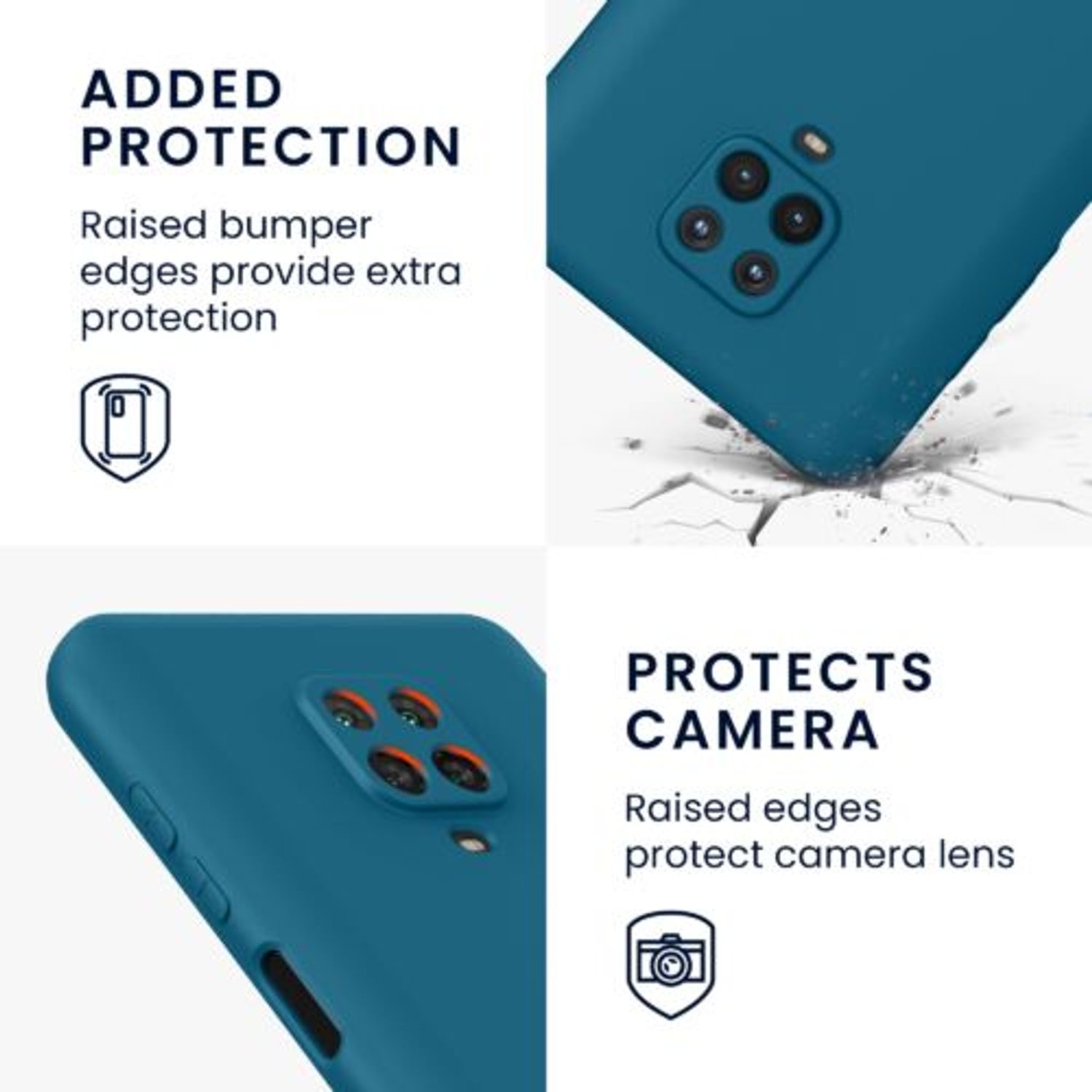 Husa Kwmobile pentru Xiaomi Redmi Note 9S/Redmi Note 9 Pro/Redmi Note 9 Pro Max, Silicon, Albastru, 56562.224 fotografia produsului View 5 L