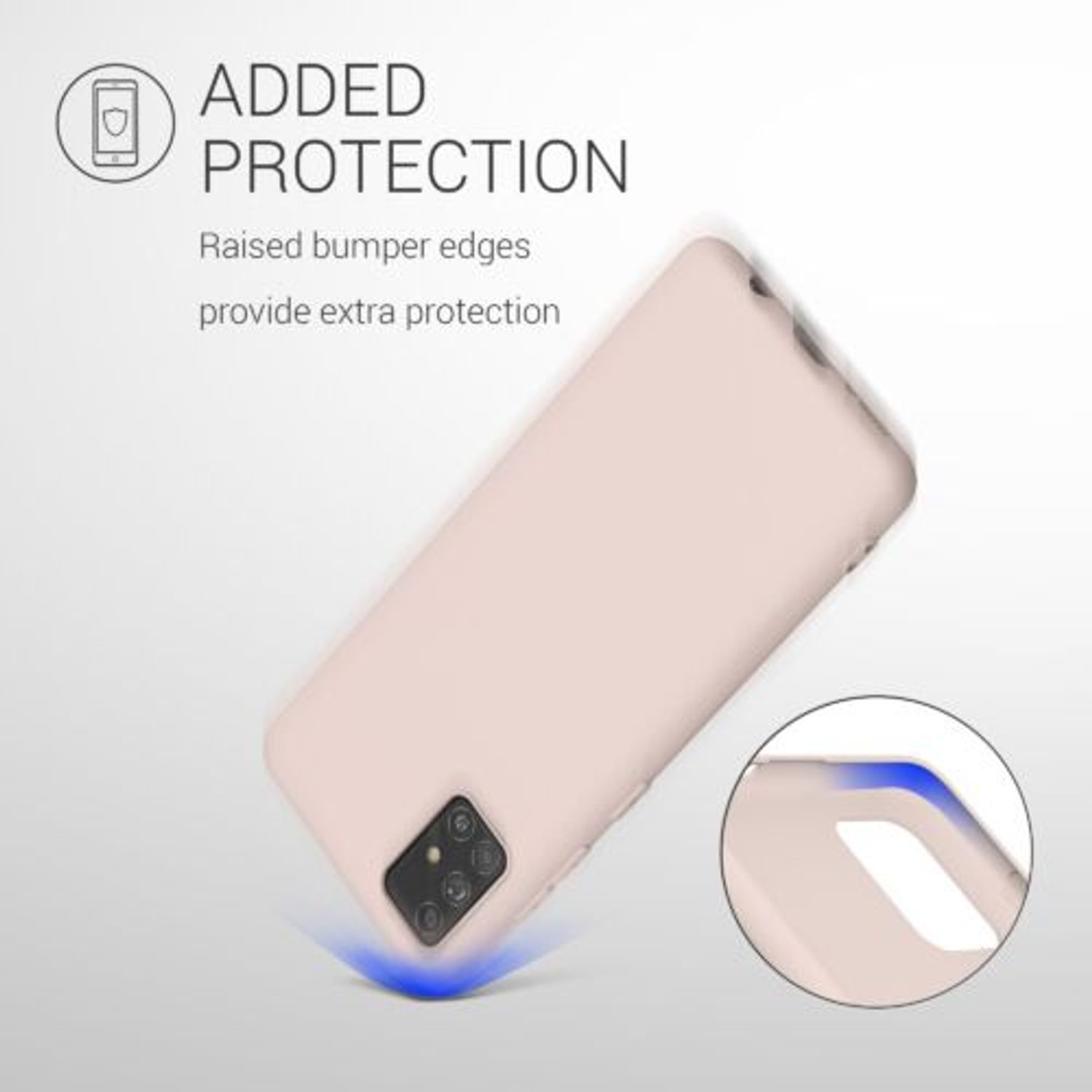 Husa Kwmobile pentru Samsung Galaxy A51, Silicon, Crem, 51196.225 fotografia produsului View 6 L