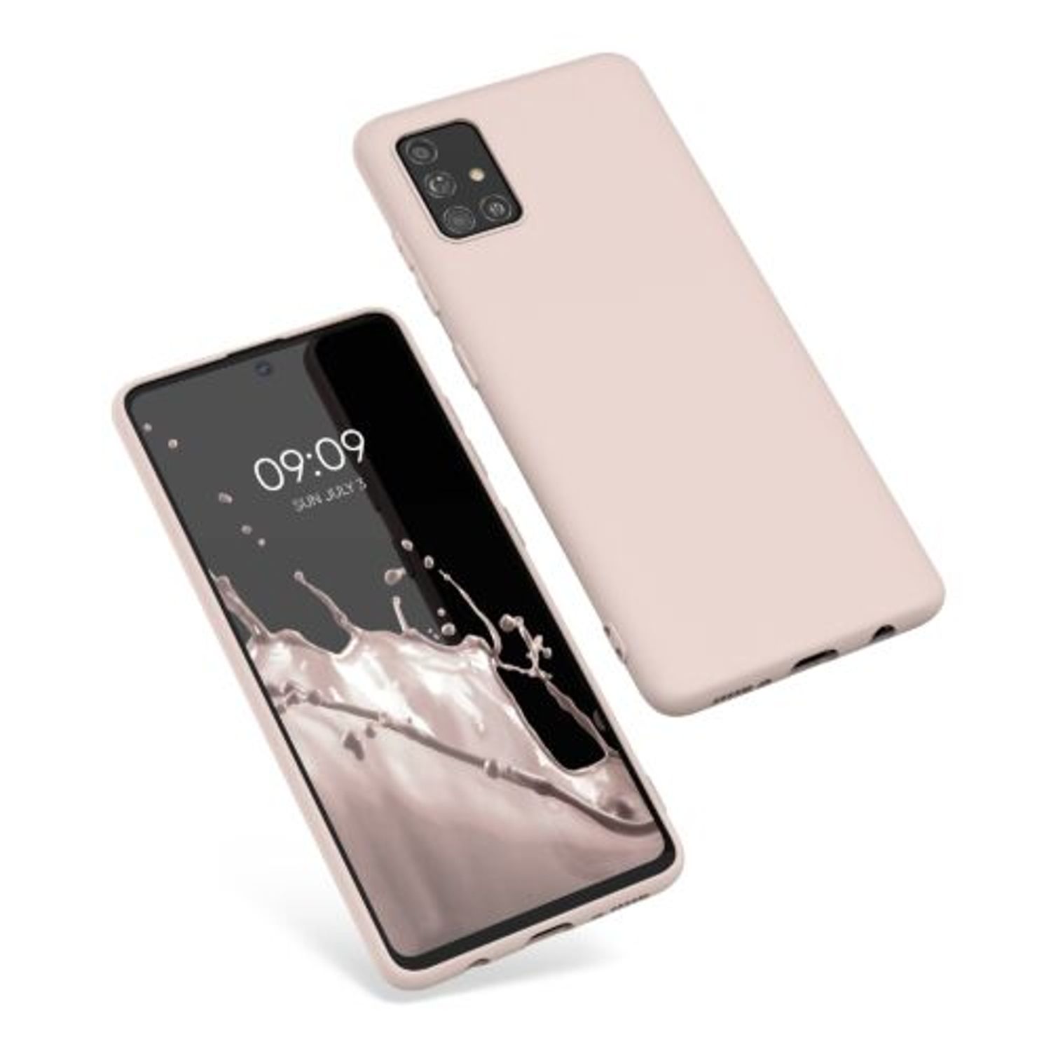 Husa Kwmobile pentru Samsung Galaxy A51, Silicon, Crem, 51196.225 fotografia produsului