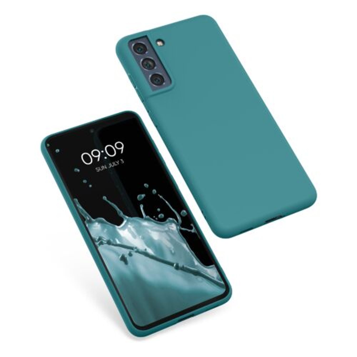 Husa Kwmobile pentru Samsung Galaxy S21 FE, Silicon, Verde, 55484.57 fotografia produsului