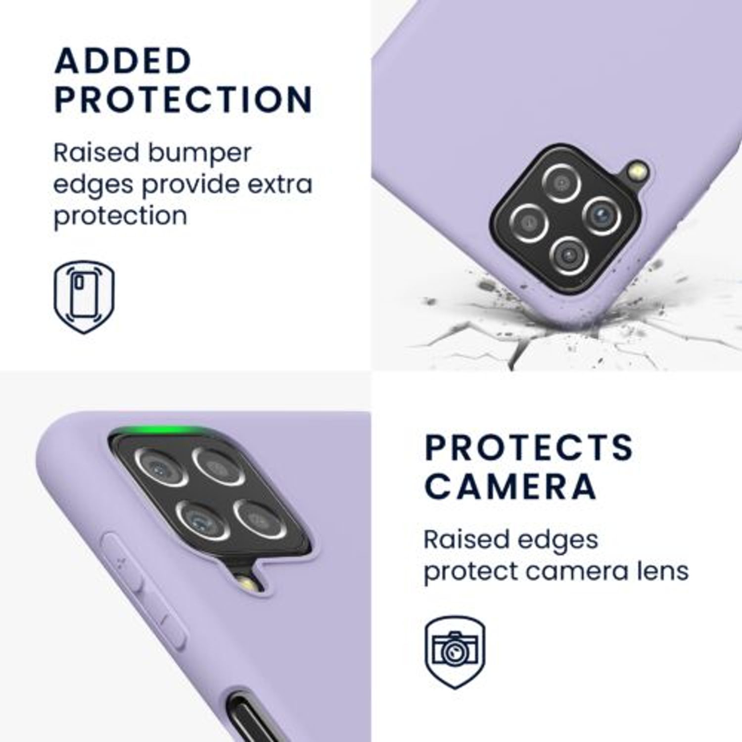 Husa Kwmobile pentru Samsung Galaxy A22, Silicon, Mov, 55493.108 fotografia produsului View 3 L