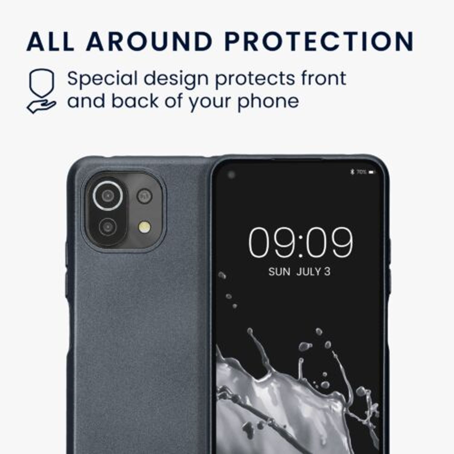 Husa Kwmobile pentru Xiaomi Mi 11 Lite 5G/11 Lite 5G NE, Silicon, Gri, 57274.232 fotografia produsului View 6 L