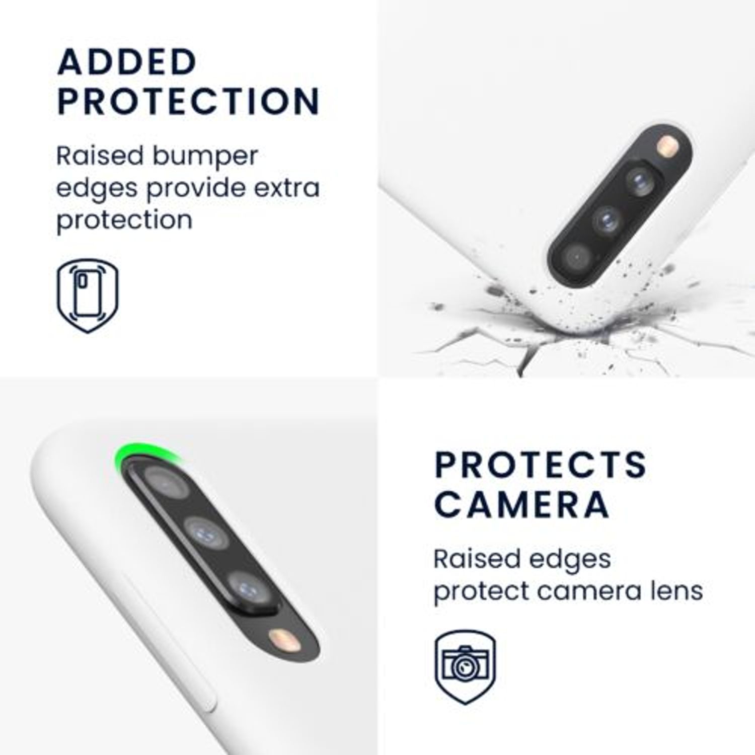 Husa Kwmobile pentru Samsung Galaxy A50, Silicon, Alb, 48715.48 fotografia produsului View 3 L